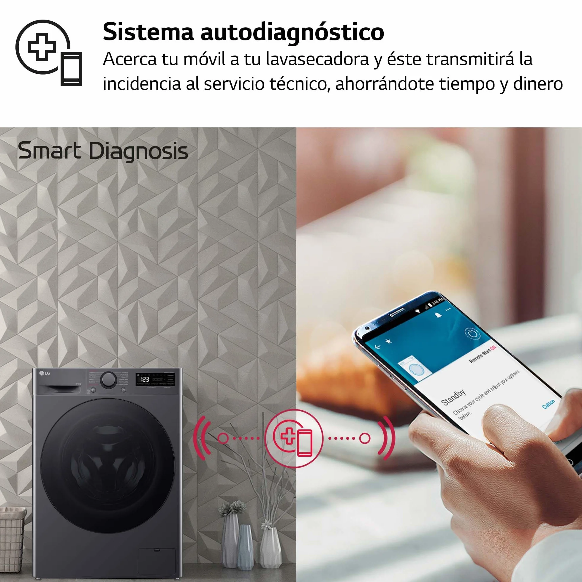 LG F4DR6009AGM Lavadora Secadora Inteligente 9/6kg AI Direct Drive 1400rpm Carga Frontal TurboWash 360º Vapor Steam Serie 600 Inox Grafito