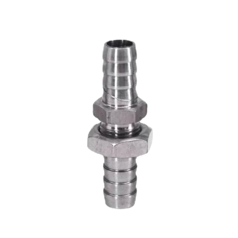 Conectores Adaptador, 2,5 3 4 5 6 8 10 12 13 14 16 19 20 25 32mm espiga for manguera igual reducción 304 conector de montaje de tubería de cola de manguera de mamparo de acero inoxidable(22mm)