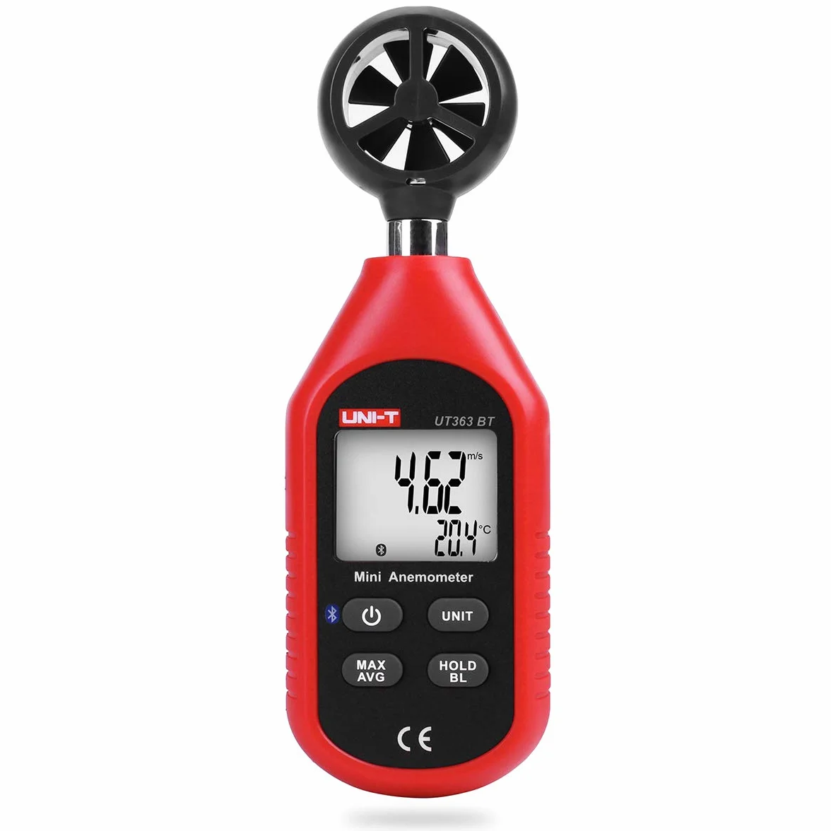 Anemómetro de mano UT363BT Bluetooth digital con termómetro