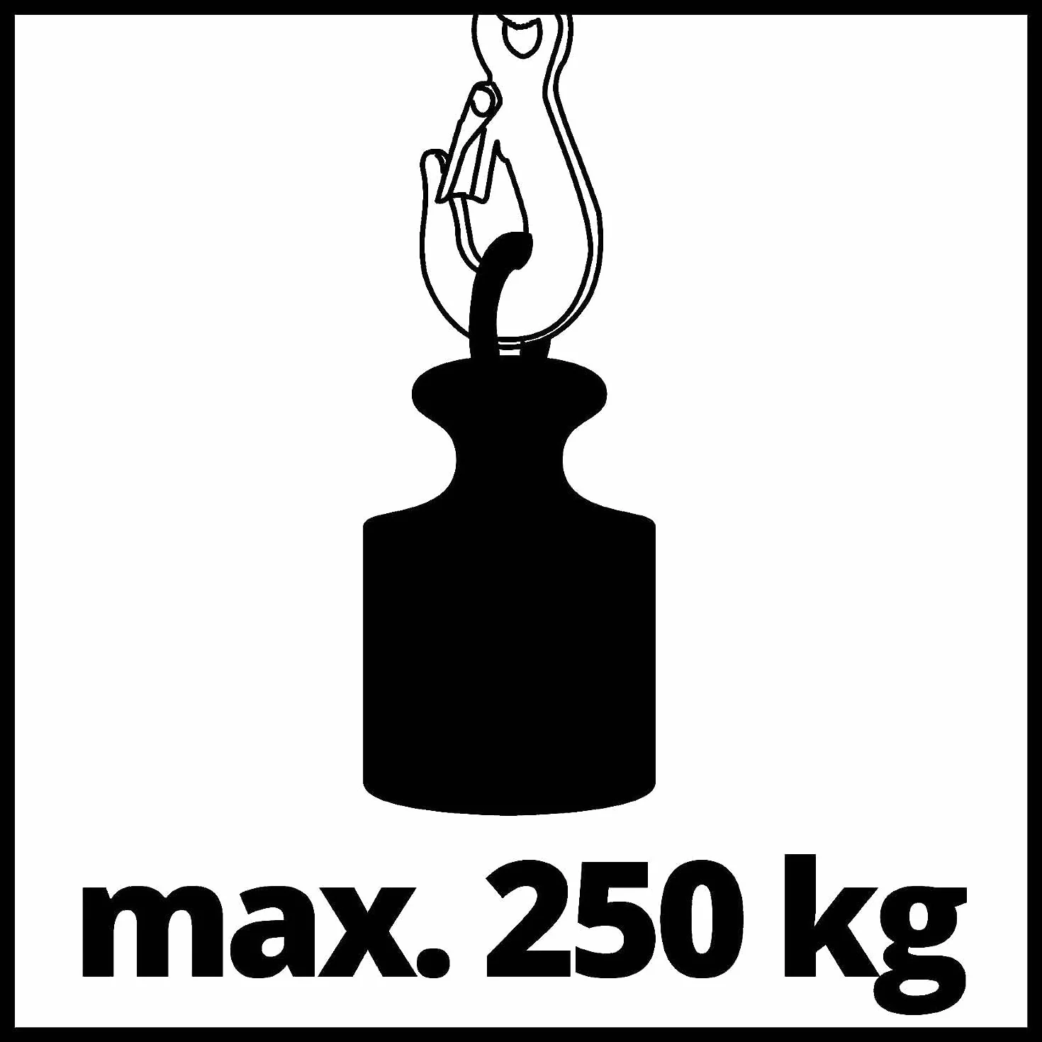 Einhell Polipasto eléctrico - TC-EH 250, 450 W, parada de emergencia e interruptor termostático, Cable de alambre sin torsión de 12 m, rodillo guía con gancho de carga y cierre de seguridad, Rojo