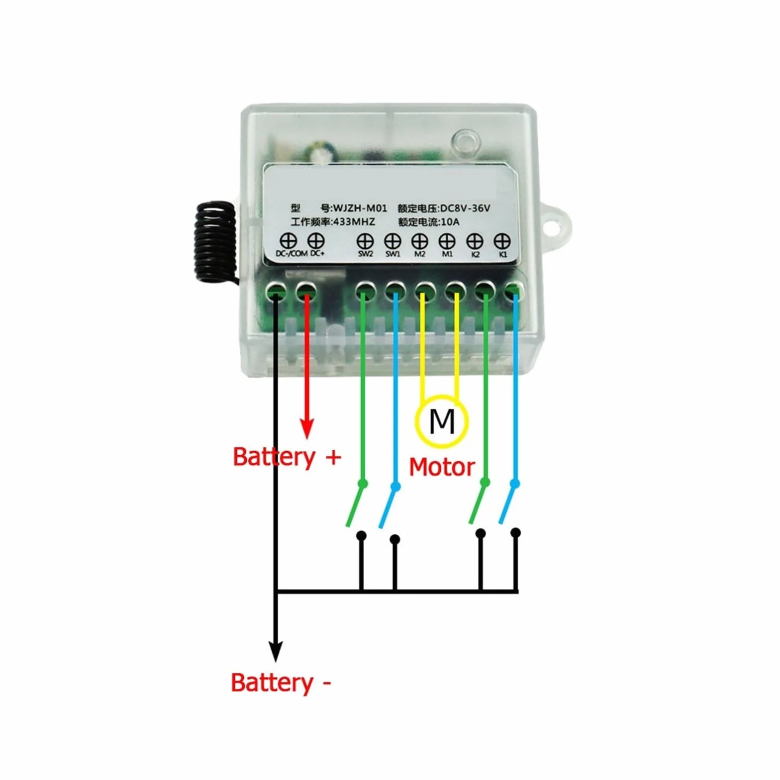 Actuador lineal Kit De Control Remoto For Actuador Lineal CW CCW, Alto Par Máximo 2000 N, Varilla Acero Inoxidable 450 Mm