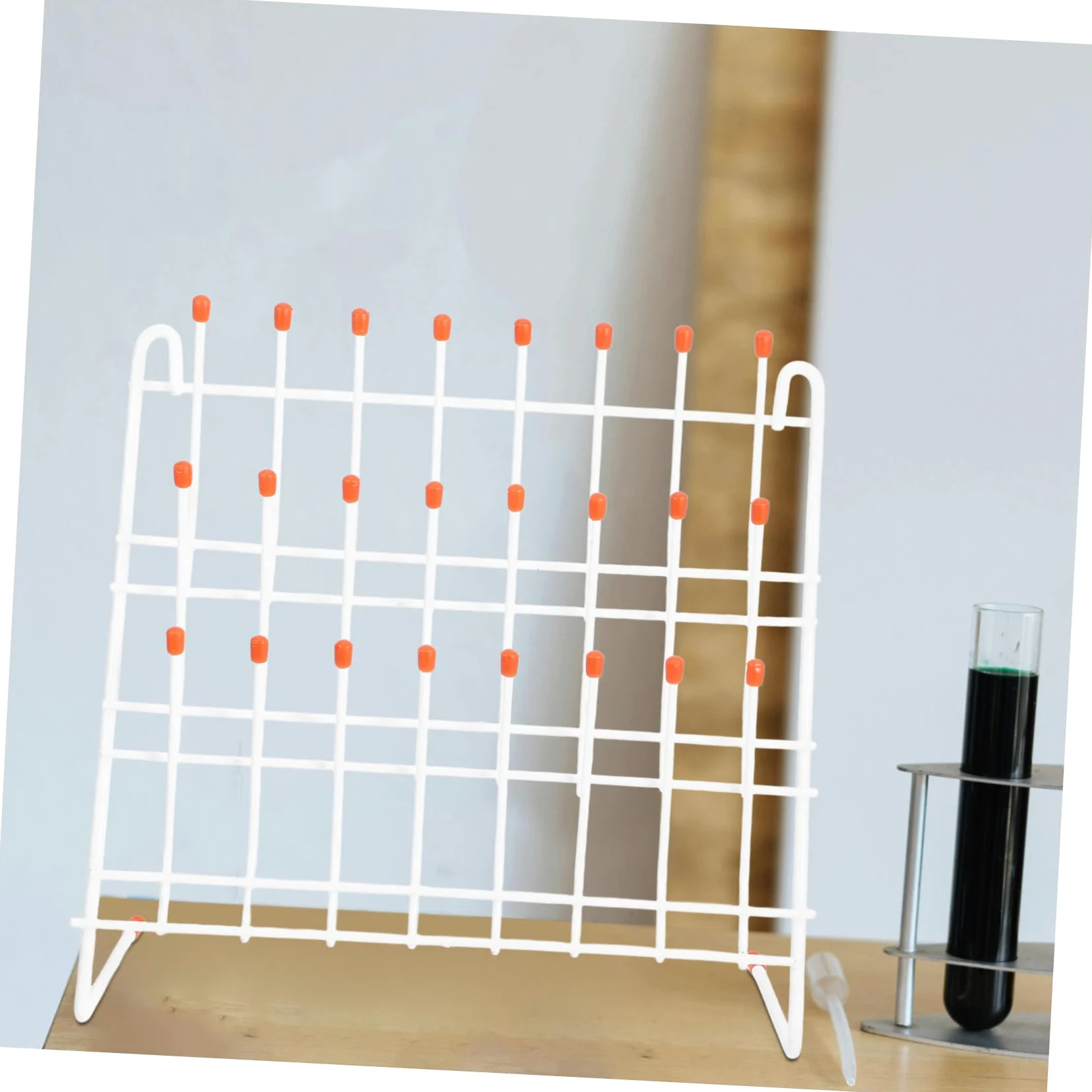 Ciieeo Rejilla de Drenaje Soporte Ligero de Hierro Blanco, Fácil de Transportar y Almacenar para Tubos de Ensayo y Vasos de Laboratorio para Trabajo en Laboratorio