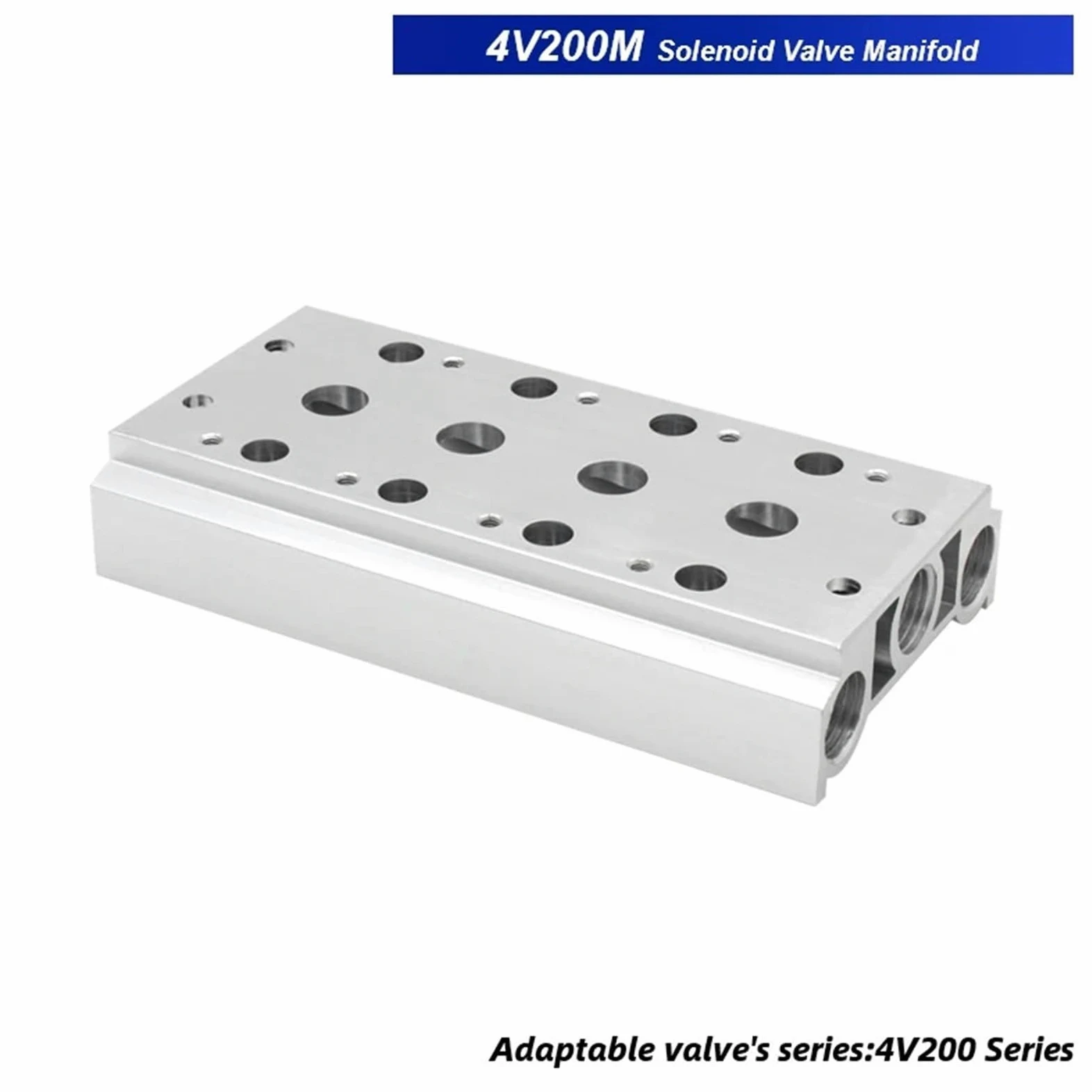 Colector 4V200M for electroválvulas serie 4V200 4V210-08 4V220-08 4V230-08 Colector de base de placa de válvula Colector de escape de aire(4V200M 6F)
