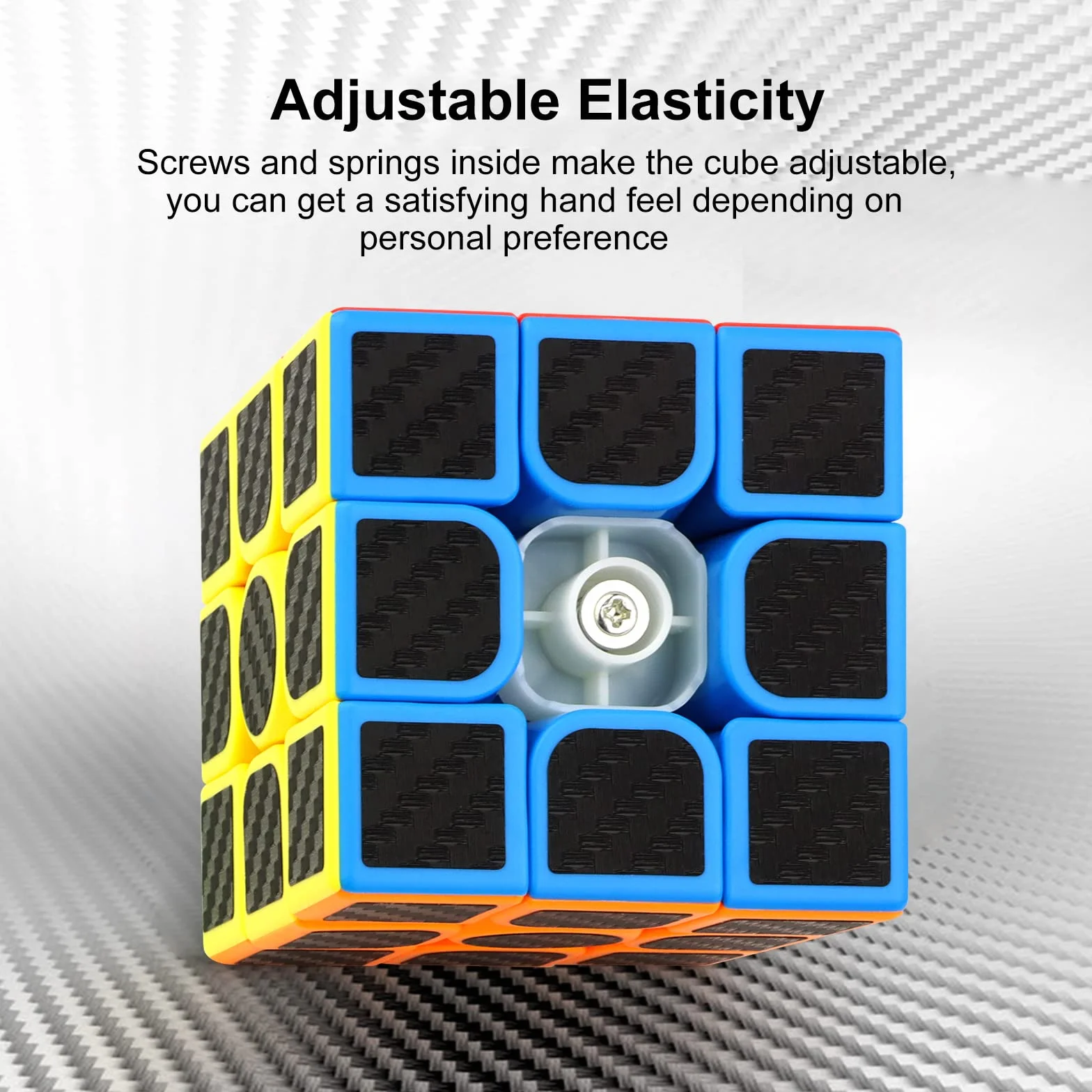 JOPHEK Cubo Mágico 3x3x3 Speed Cube Fibra de Carbono