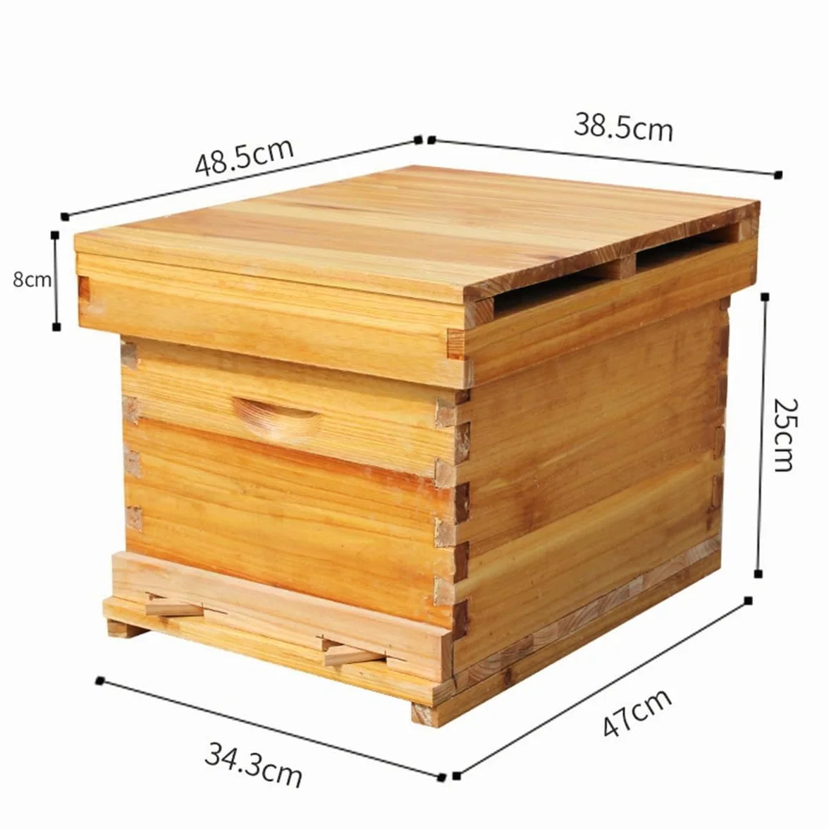 Kit de Colmena de Abejas de Madera 10 Marcos con Caja Profunda Madera de, Colmena de abejas melíferas - Ideal para Principiantes y Apicultores Profesionales - Fabricación Sostenible y Duradera