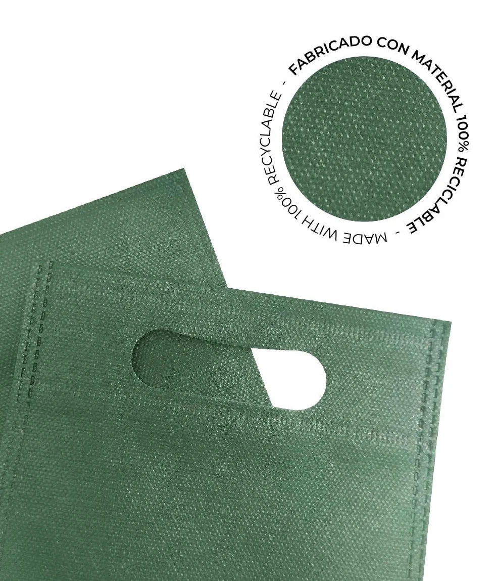 Bolsas de Botella de Vino en Tela no Tejida Non-Woven Termosellado con Asa 50 Verde