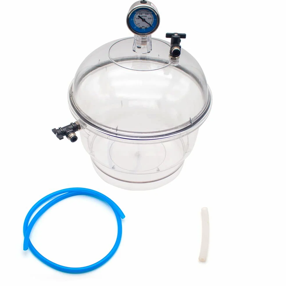 Secador Al Vacío de Plástico de Policarbonato de 150MM, Desecador de Laboratorio, Almacenamiento de Secado Al Vacío, Válvula Doble Con Manómetro