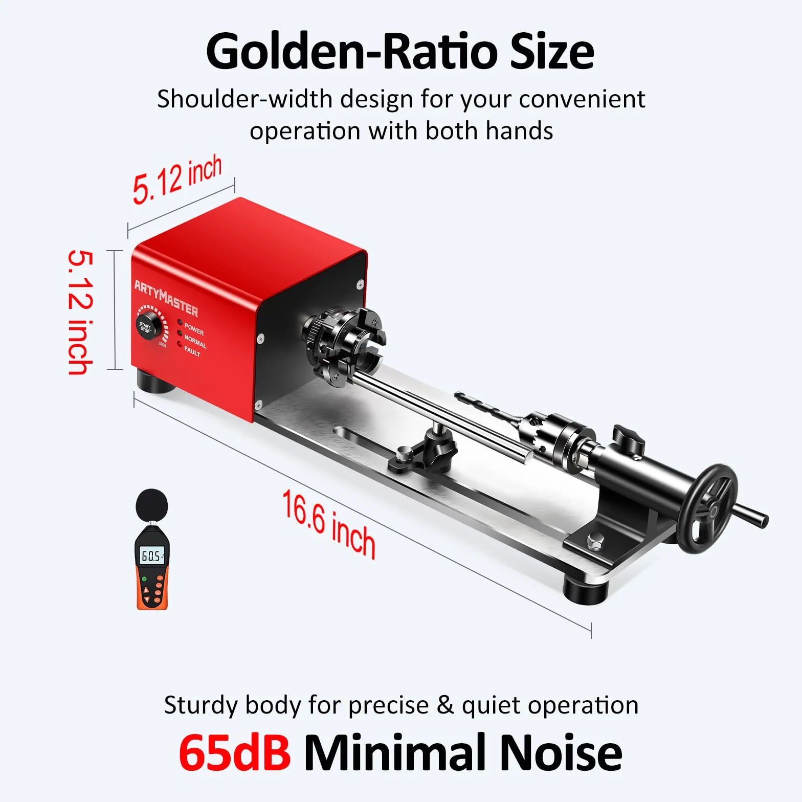Mini torno WM101A-Plus Mini máquina de torno de madera, torno de potencia de 24 V CC 96 W, torno de mesa pequeño con kits de herramientas de torno de torneado de madera, velocidad infinitamente