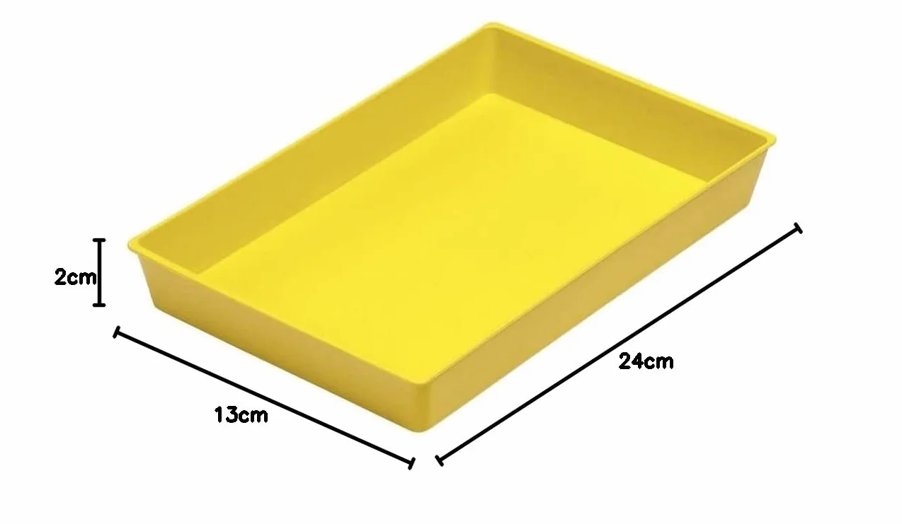 Bandeja apilable PP 247 x 150 x 30 mm Amarilla