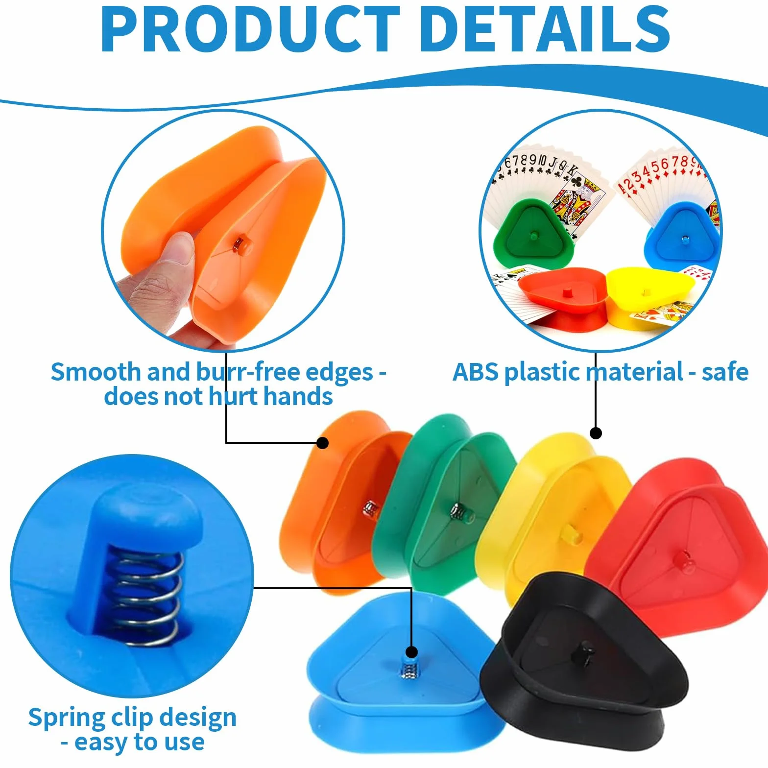 Soporte para tarjetas triangular multicolor para niños, manos libres