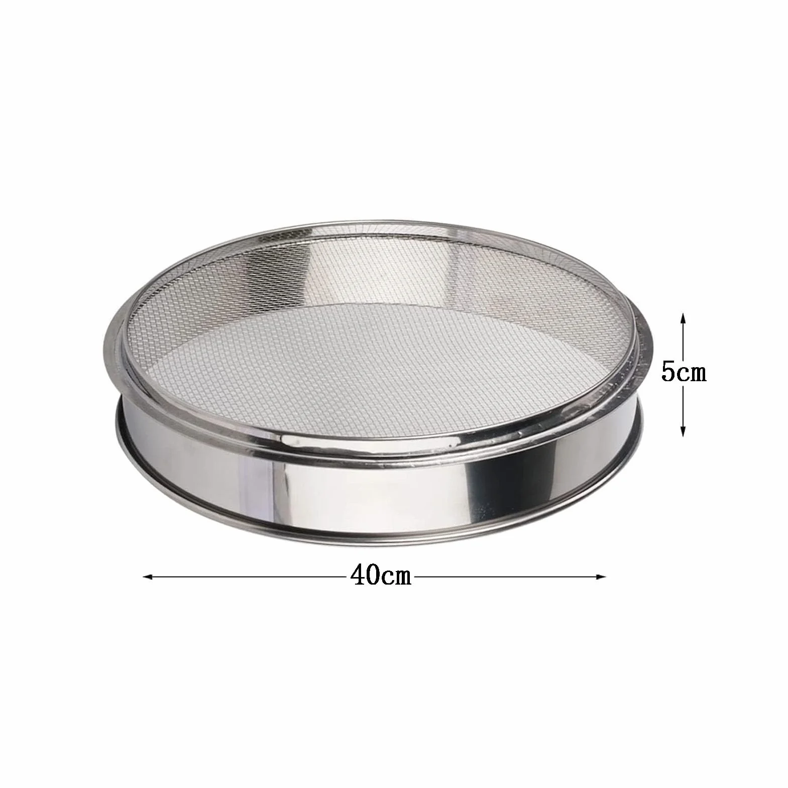 Tamiz de ensayo,Tamiz de Laboratorio,Tamiz, Tamiz de Prueba de Acero Inoxidable Plateado con Mallas de 15 a 40 cm de diámetro for Cocina y Laboratorio.(Mesh 0.041mm)