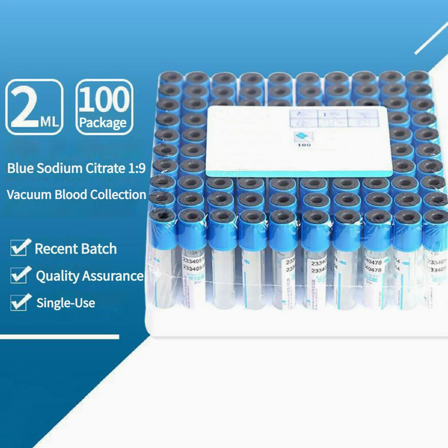 Tubos de recogida de sangre tipo Vacutainer, 100 unidades de 10 ml para pruebas de laboratorio y compatibilidad con centrífugas