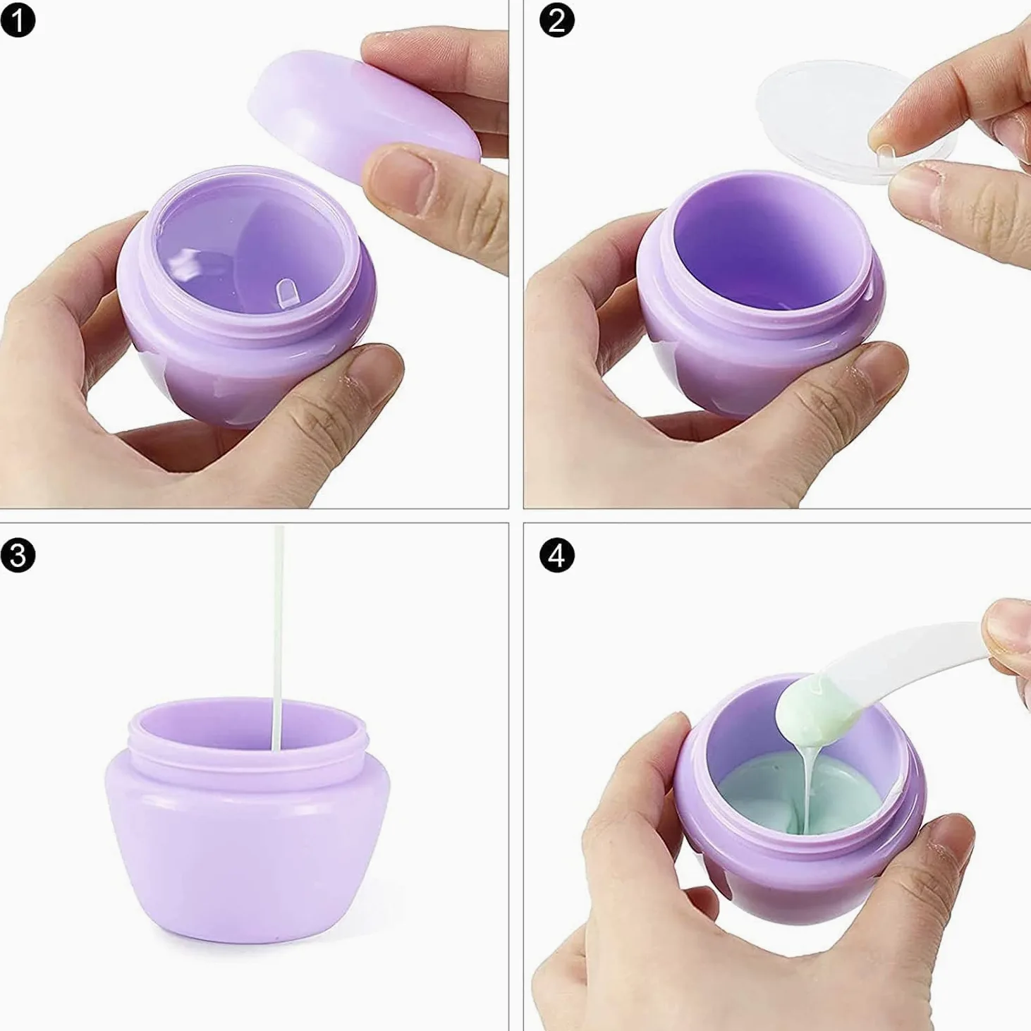 tarro de cosméticos, Paquete de 20, tarros plástico for crema, botes cosméticos, recipientes con forma seta, bote almacenamiento for viajes(Pink,0.3 Ounces)