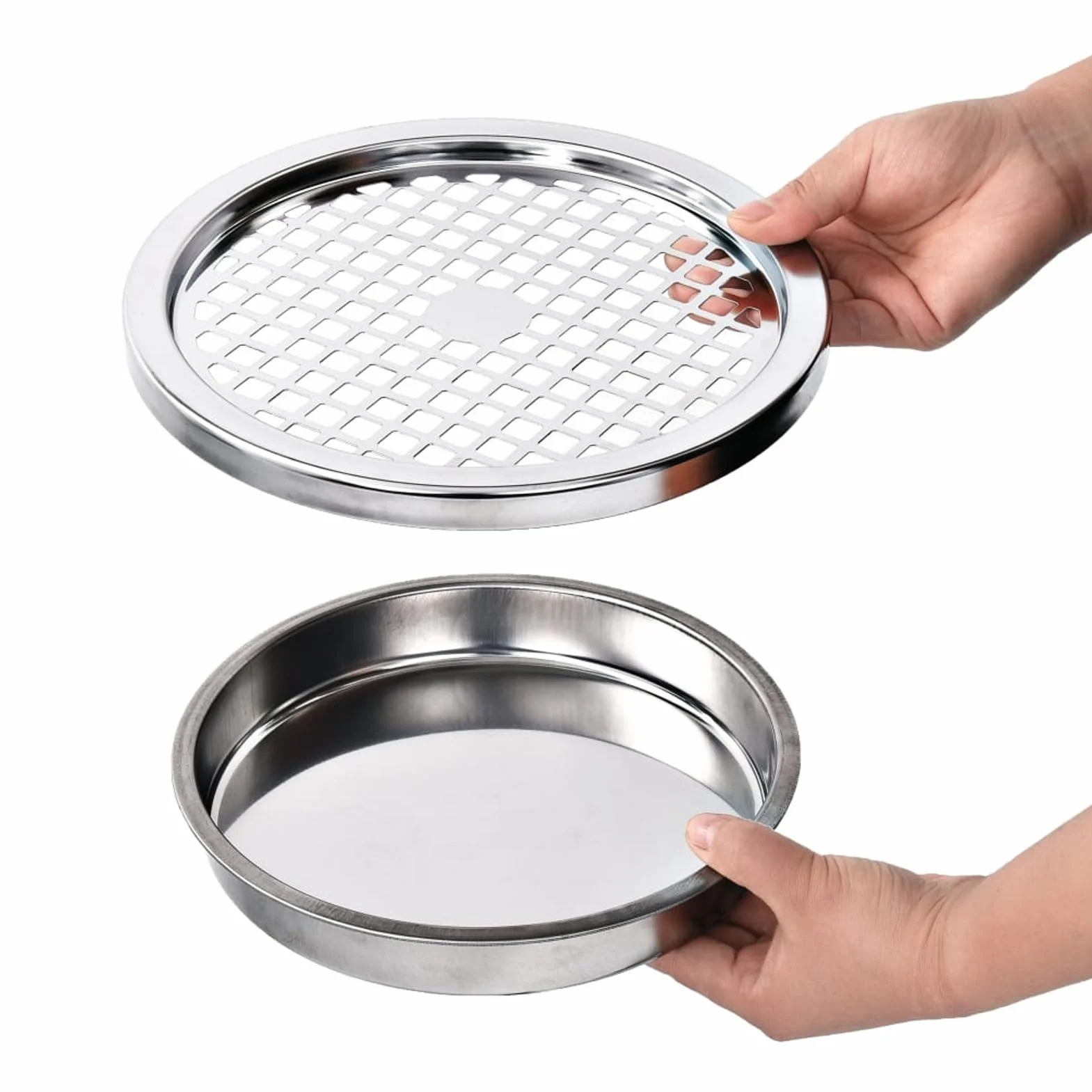 Homgoday Papelera con Cenicero de Acero Inoxidable, 26L, para Pared, Color Plateado, Fácil Limpieza