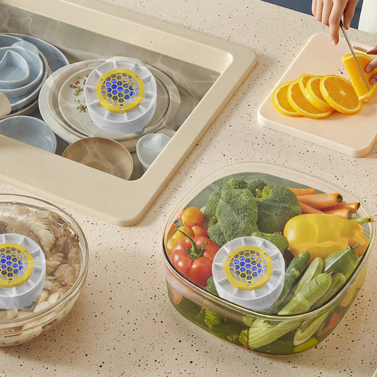 Lavavajillas automáticas de rotación para frutas verduras mariscos casa camping picnic