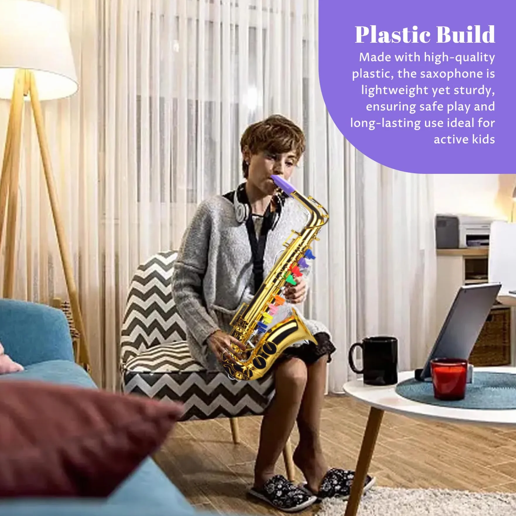 Saxofón de Juguete de Plástico Realista para Niños Pequeños