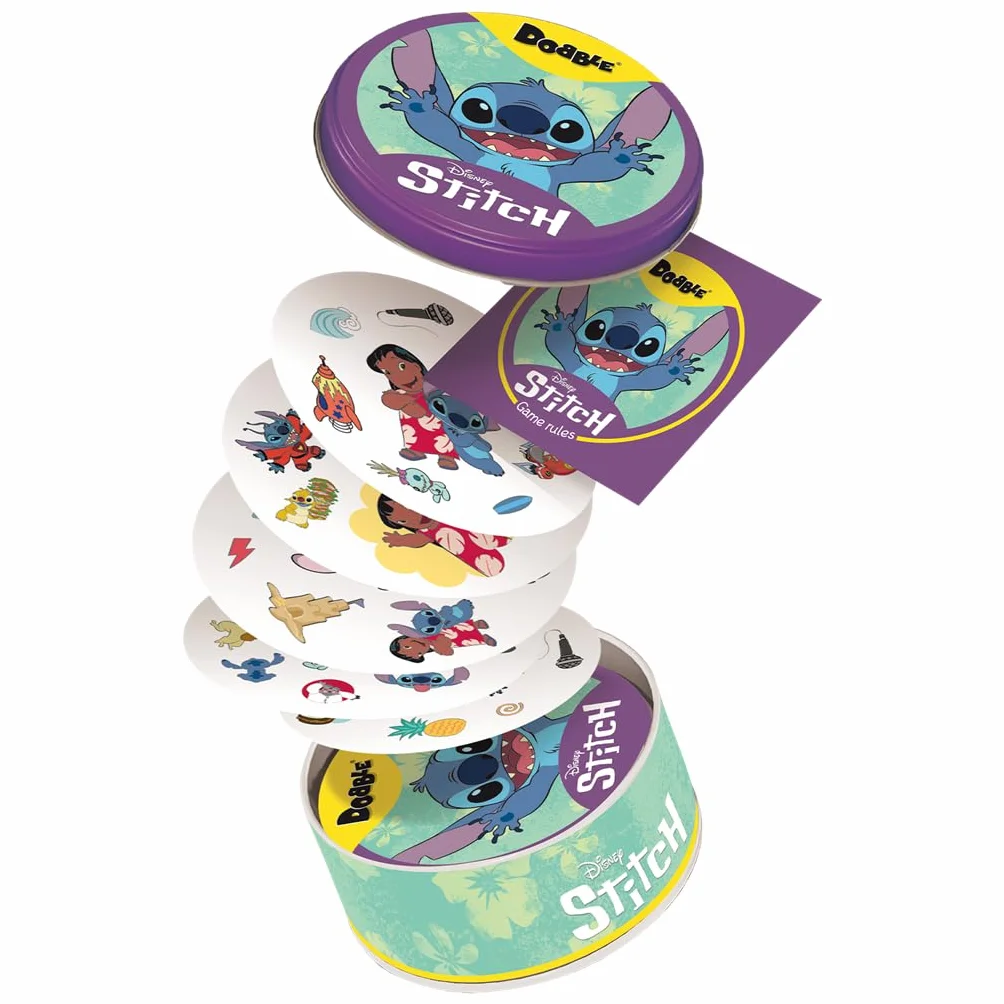 Asmodee Disney Dobble Stitch Juego de Cartas Observación Velocidad 6+ Años 2-8 Jugadores 15 Minutos Multilenguaje Español