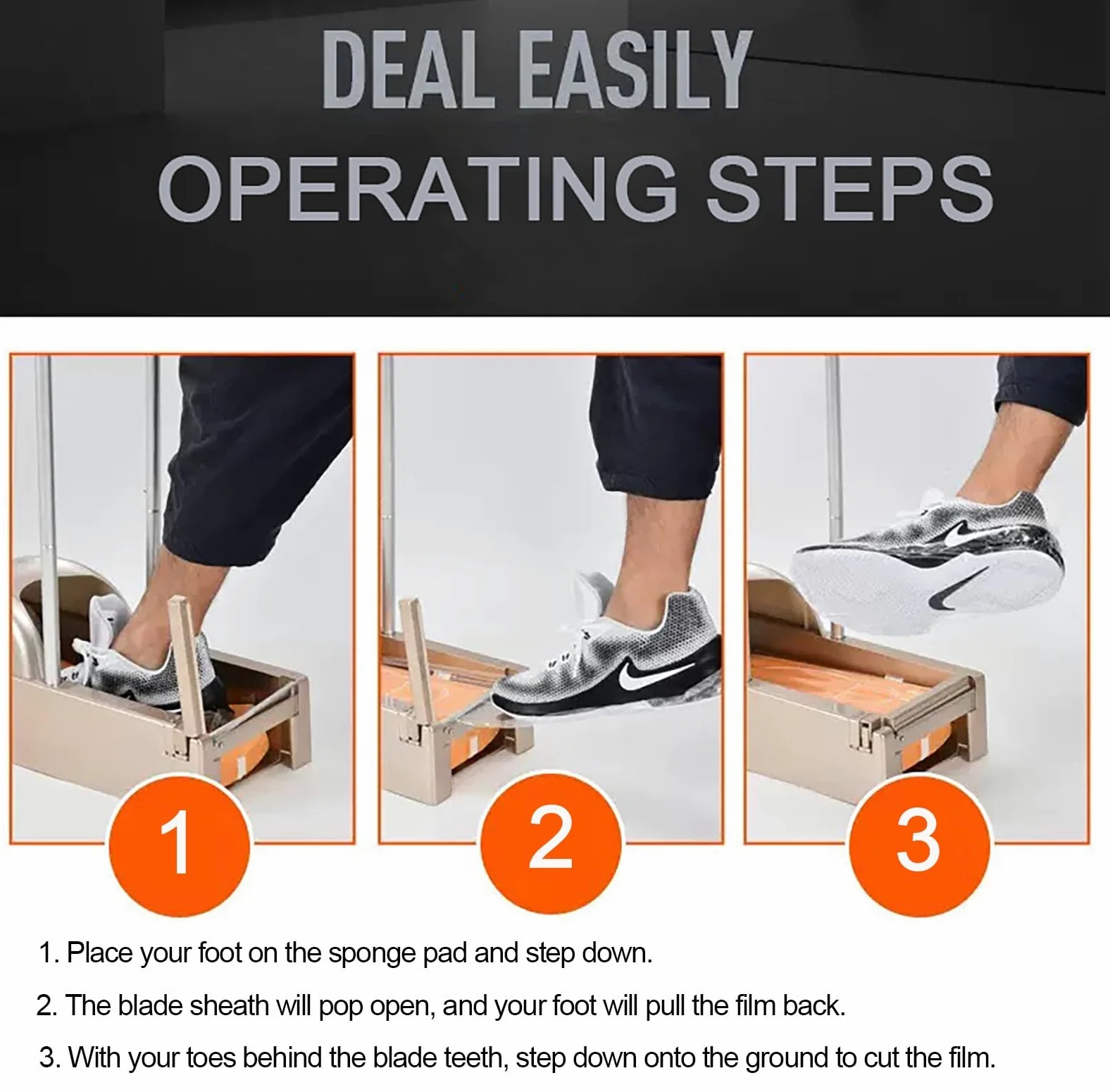 Dispensador AutomáTico de Cubrezapatos con Reposabrazos Desmontables y 3 Rollos de LáMinas Desechables para Calzado