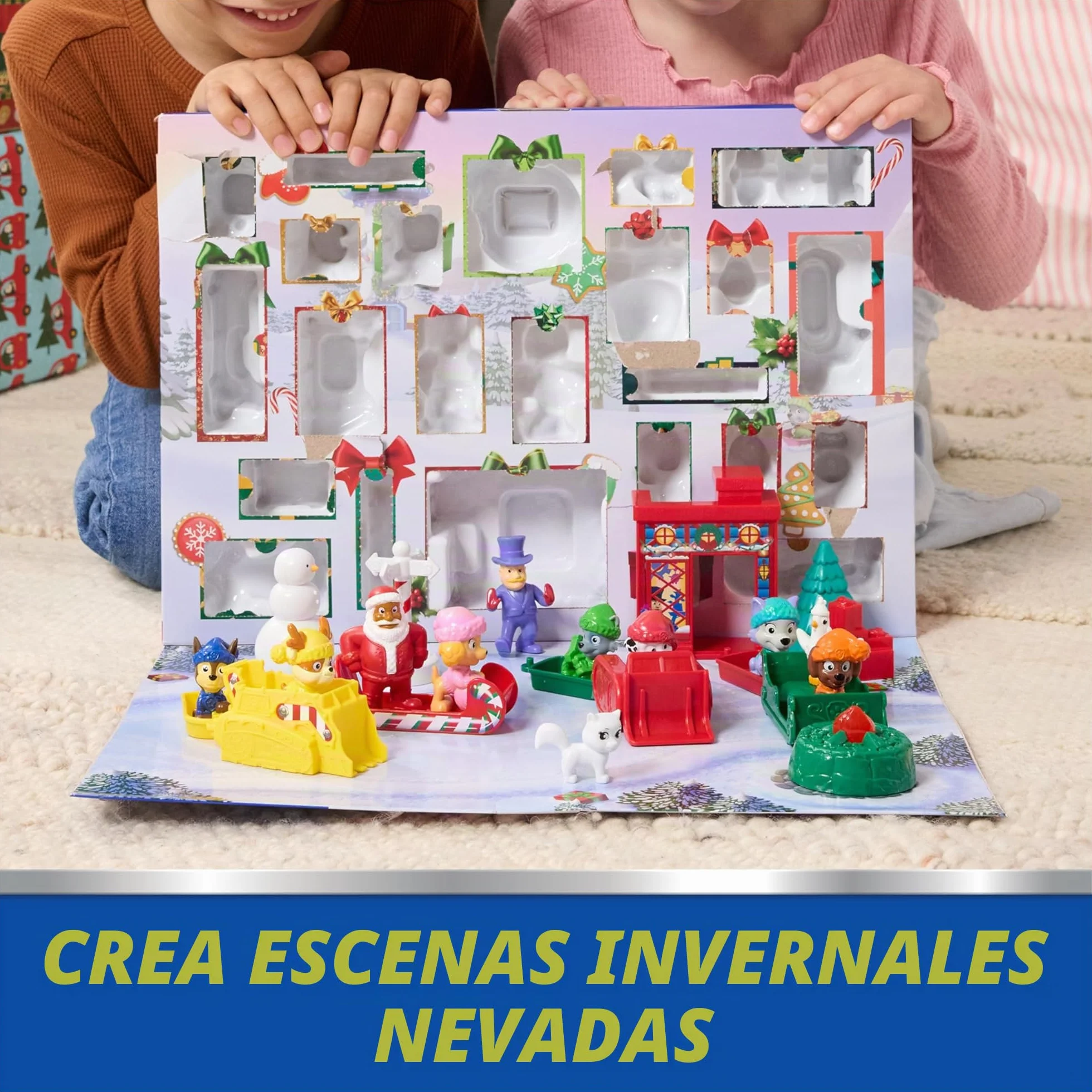 PAW PATROL Calendario de Adviento 2025 con 24 sorpresas de juguete, 7 vehículos y 11 figuras
