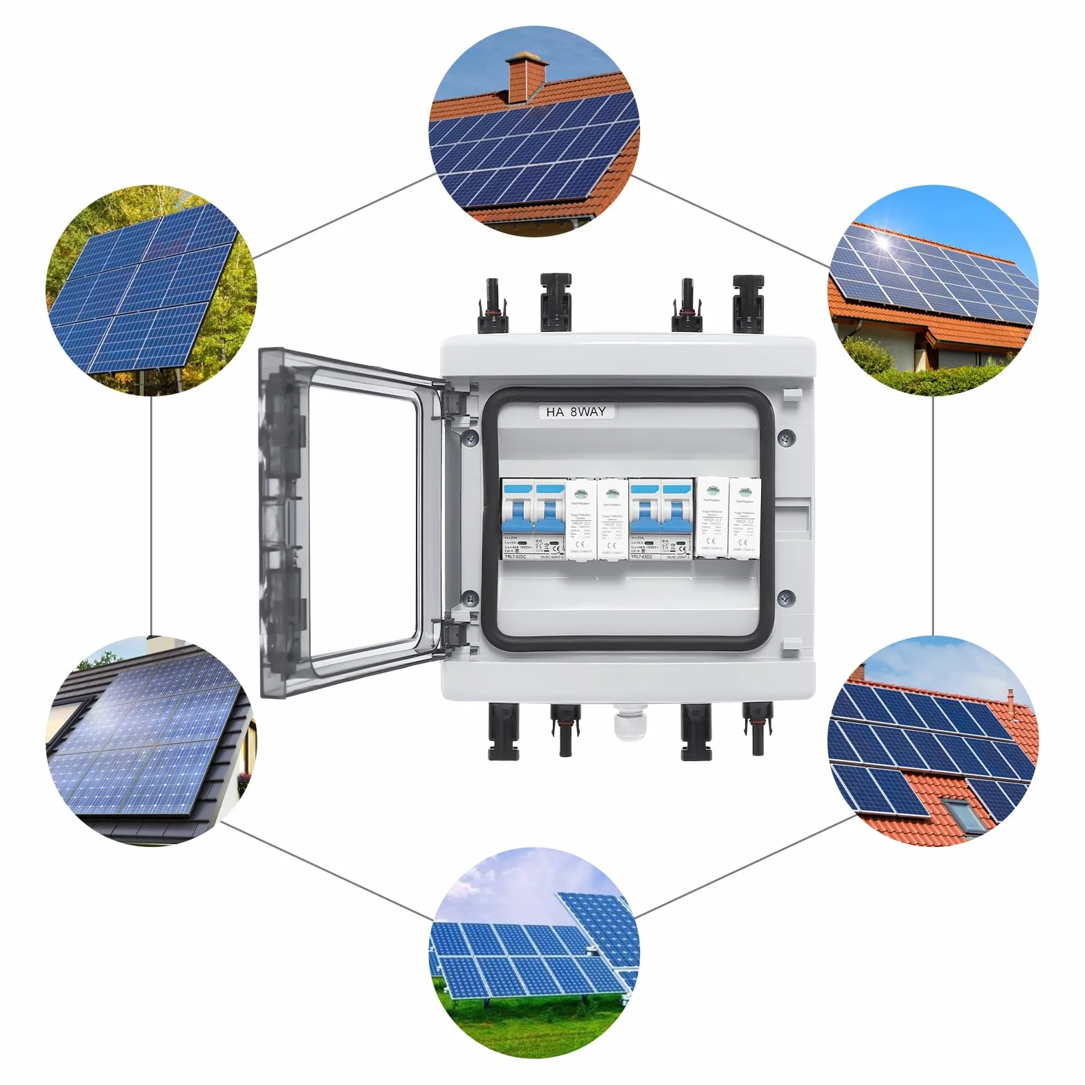 DC Trennschalter PV Anlage 1000V 25A Solar überspannungsschutz 2 Strings überspannungsschutz PV Solar Anschlusskasten Blitzschutz Leitungsschutzschalter IP65 2 In 2 In 2 Out für Solararanlage