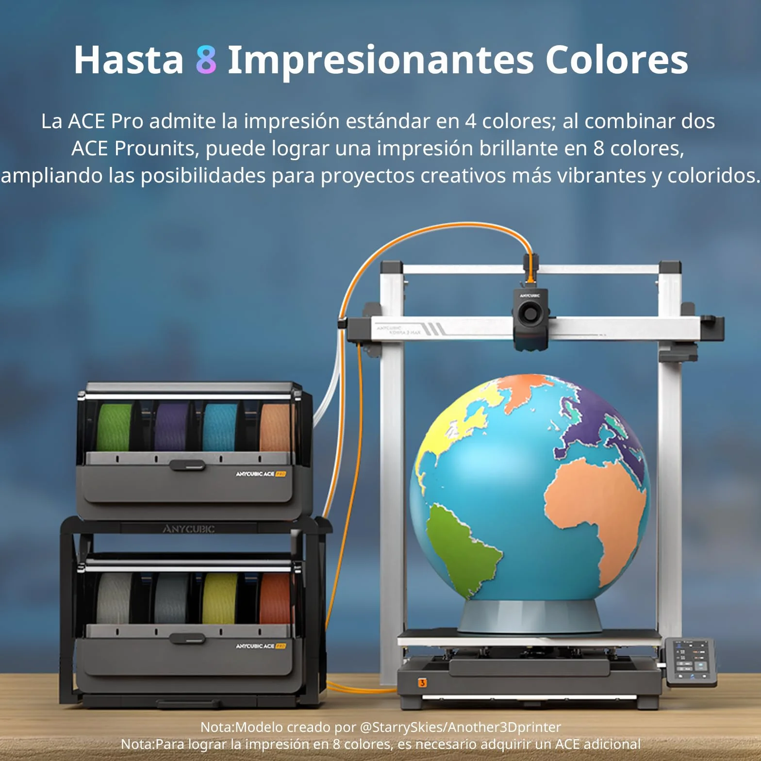 Anycubic Kobra 3 MAX Combo Impresora 3D Multicolor, Impresión de Alta Velocidad a 600 mm/s, LeviQ 3.0, Gran Tamaño de Impresión 420 × 420 × 500 mm