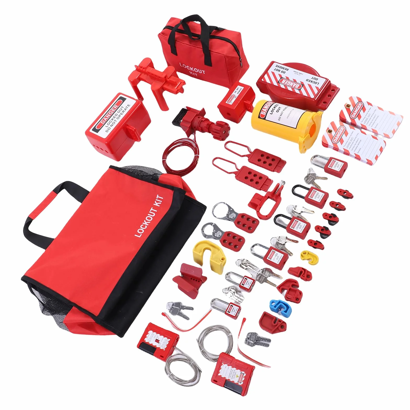 Generic Kit Loto de Bloqueo y Etiquetado, Cerrojos de Bloqueo de Grupo de Seguridad Completo, Abrazadera de Etiquetado en de Disyuntor con Función de Kit de Seguridad, Ideal para Aplicaciones