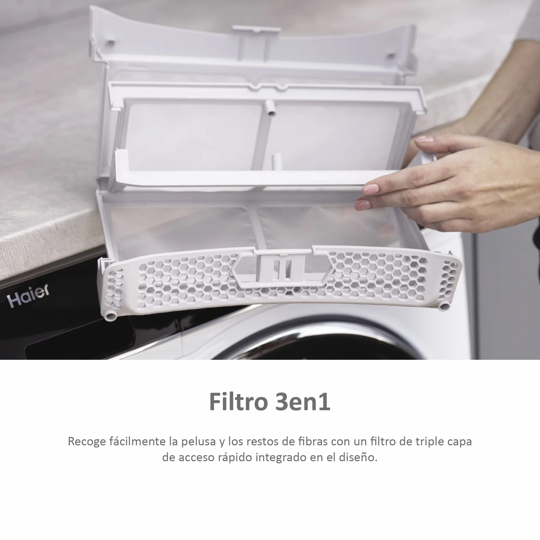 Haier I-Pro Series 7 Secadora con Bomba de Calor 9KG Función Vapor I-Refresh Motor Inverter 14 Programas