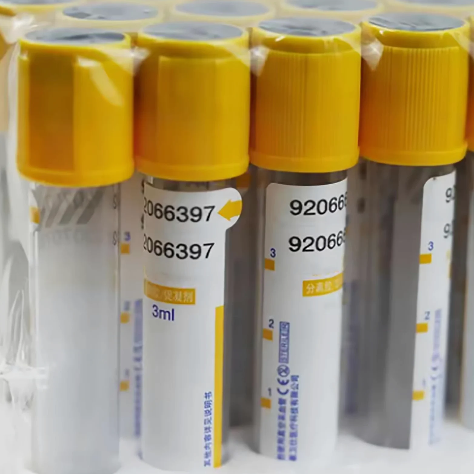 Tubos de extracción de sangre al vacío con gel de separación y coagulante para separación de suero, desechables, 100 unidades