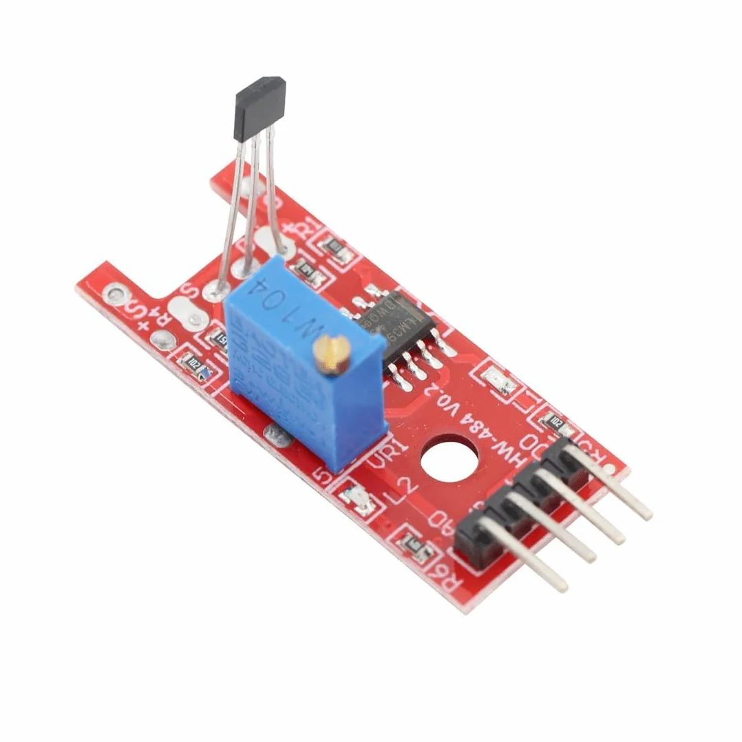 KY-024 Sensor magnético Hall lineal CC 5 V Sensor de efecto Hall LM393 con sonda de inducción magnética Se puede utilizar para detectar la velocidad y la posición de motores (Paquete de 3)