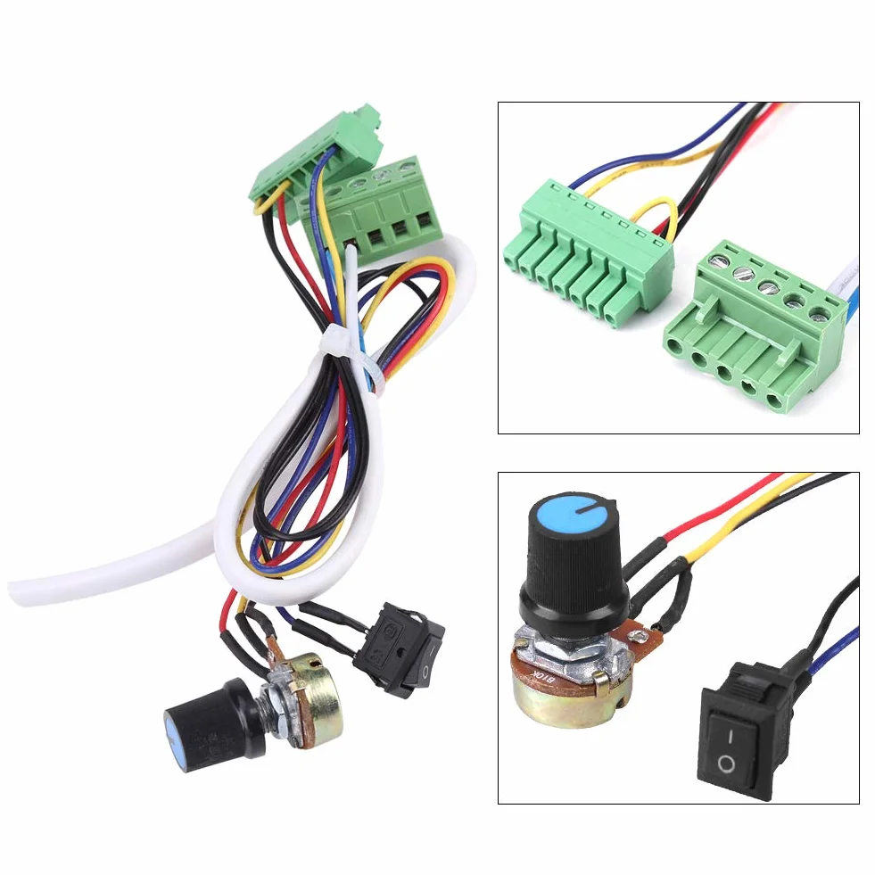 Motor de Husillo Set ER16 500W 12000r/min Refrigeración por Aire de Alta Velocidad Sin Escobillas con Motor de Motor Potenciómetro Interruptor de Sujeción