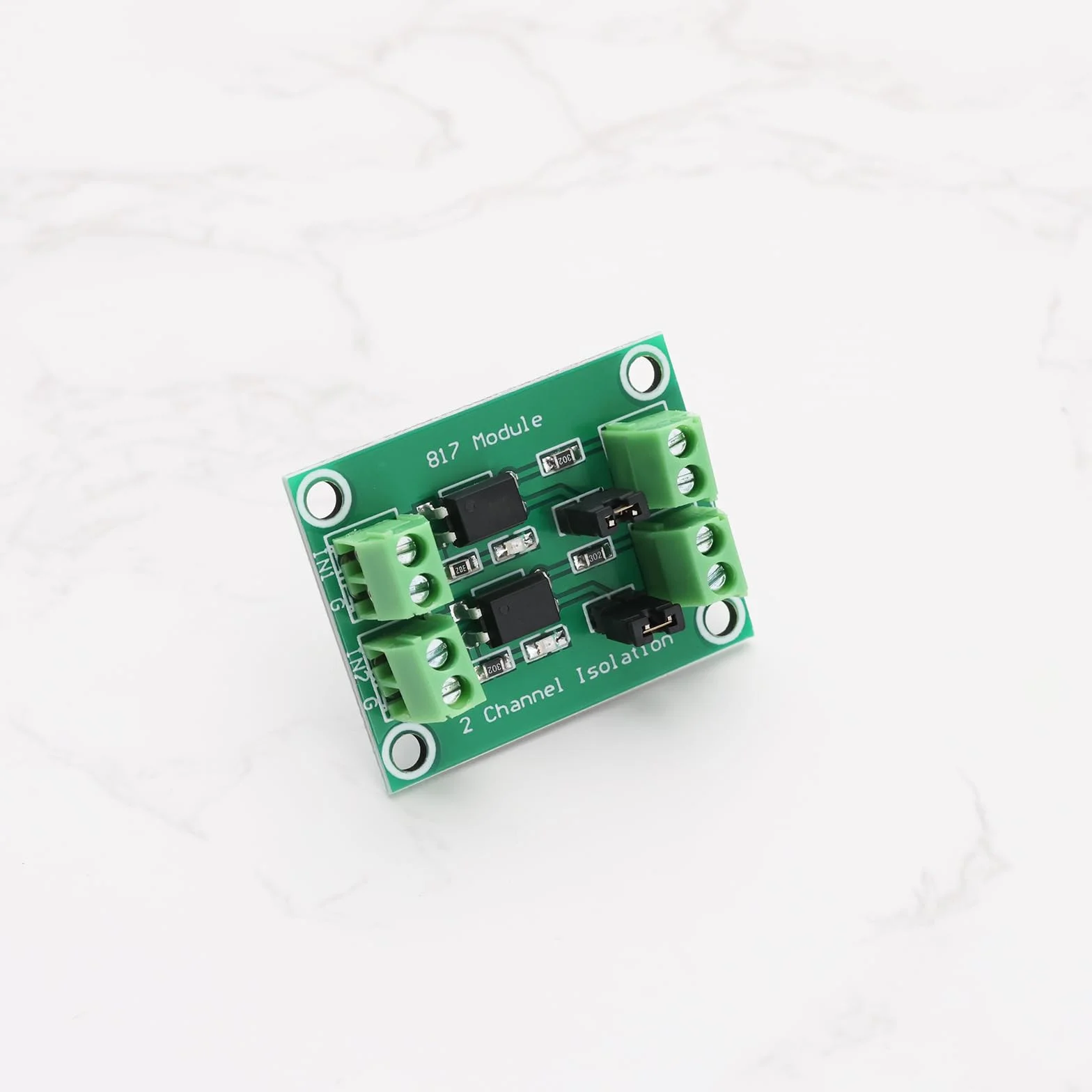 Create idea Módulo de conmutación de control de voltaje de aislamiento de voltaje de 2 canales 817 817 de 3,6 a 24 V, módulo aislado fotoeléctrico de 38 x 29 mm