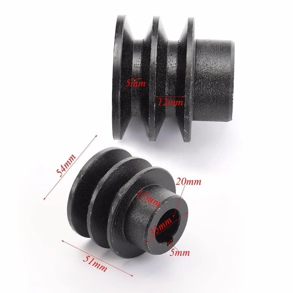 Genérico 20mm ID 35mm OD V-Belt Polea Doble Ranura para 168F 170F GX110 GX120 GX160 GX200 7 Motores ATV