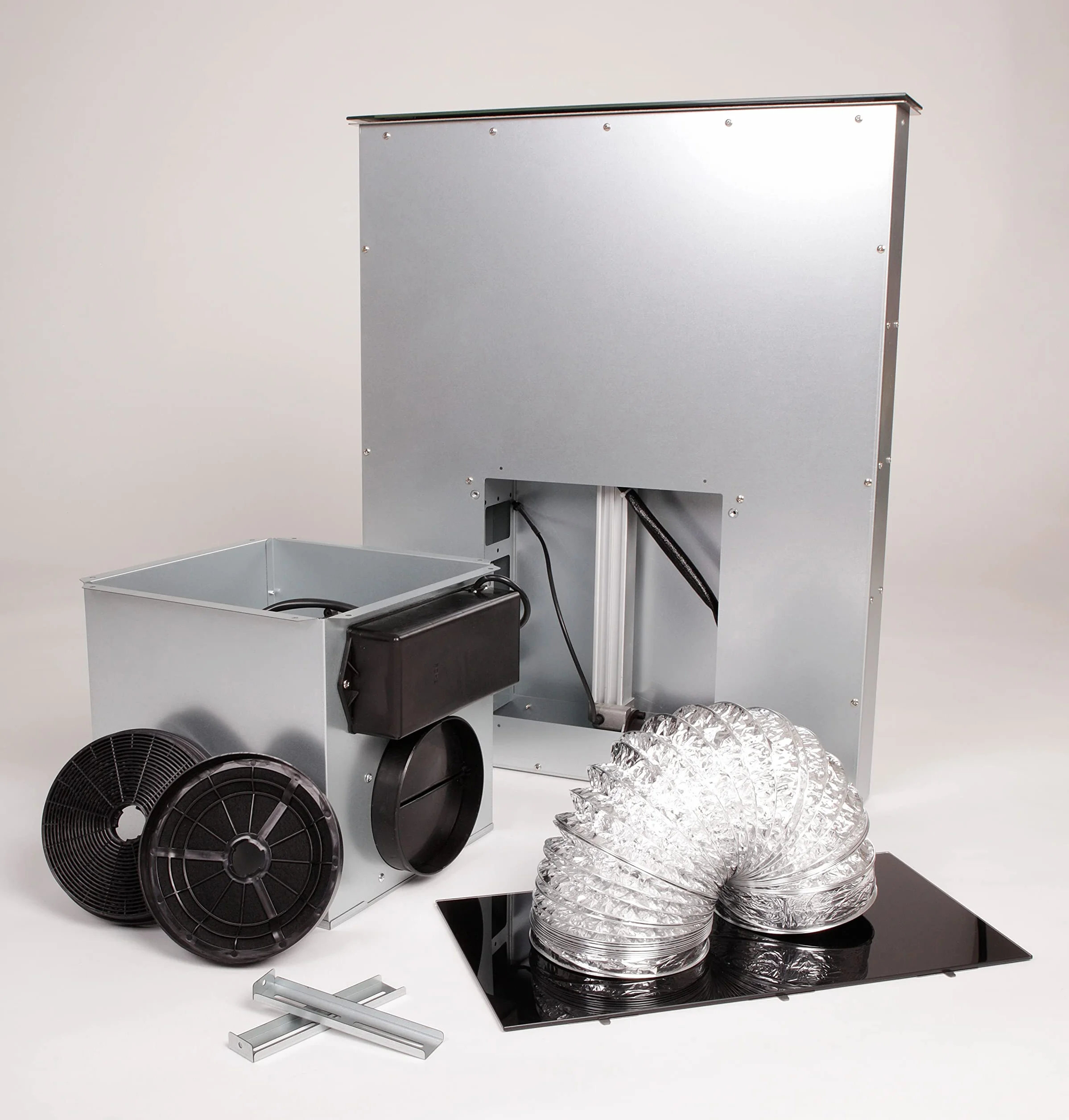 FireKing KF6 Campana extractora de mesa 60 cm acero inoxidable cristal negro
