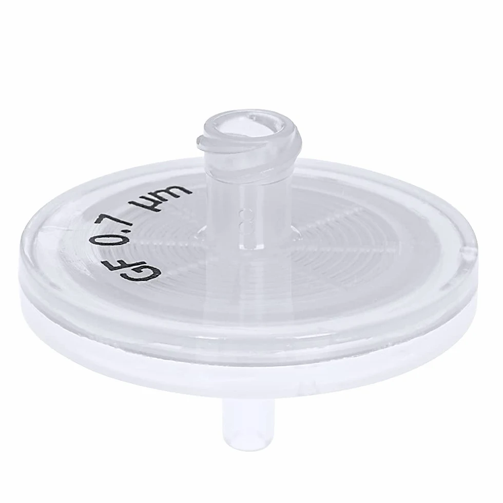 GVS Filter Technology, Filtro de jeringa, ABLUO, 25mm, Membrana Glass Fiber, 0.70µm, alojamiento PP, 100/pc