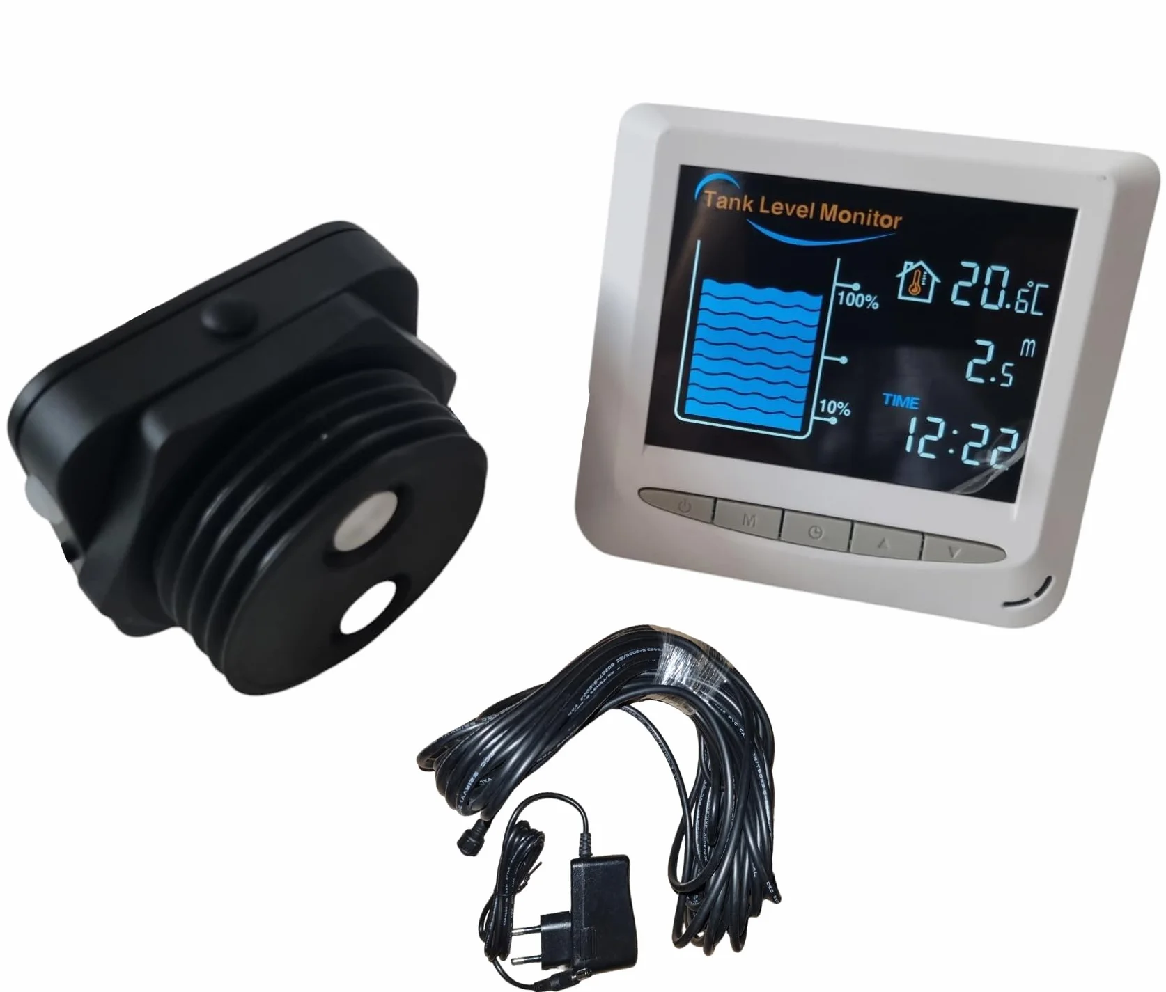 2,4 GHz WiFi Tuya APP indicador de nivel de llenado por ultrasonidos sensor de nivel de agua para tanque de aceite de calefacción tanque de agua cisterna 15 m cable pantalla