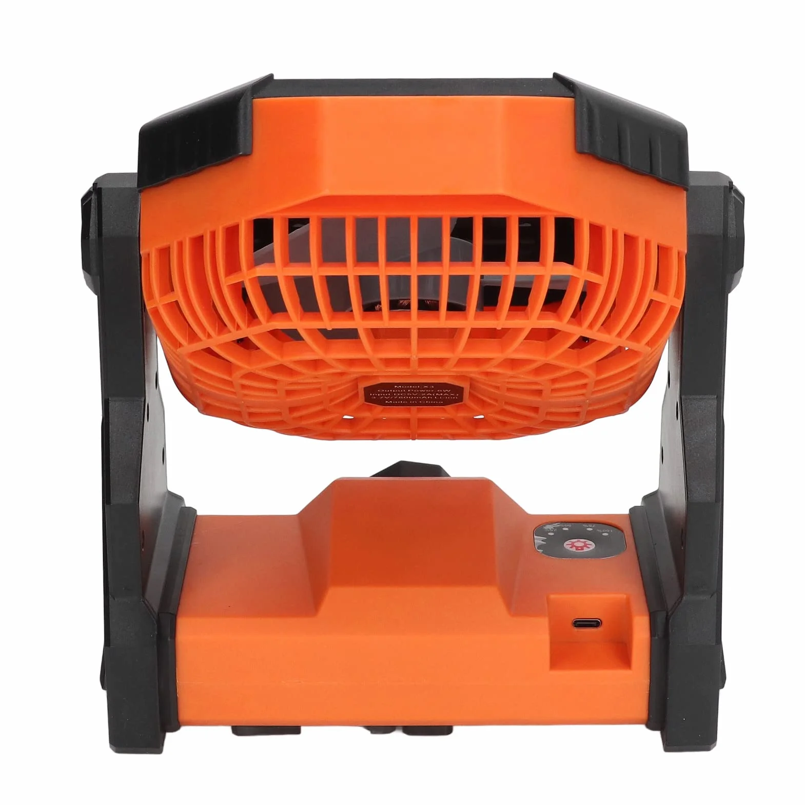 Ventilador Portátil Recargable 7800mAh para Camping Senderismo Exterior Naranja
