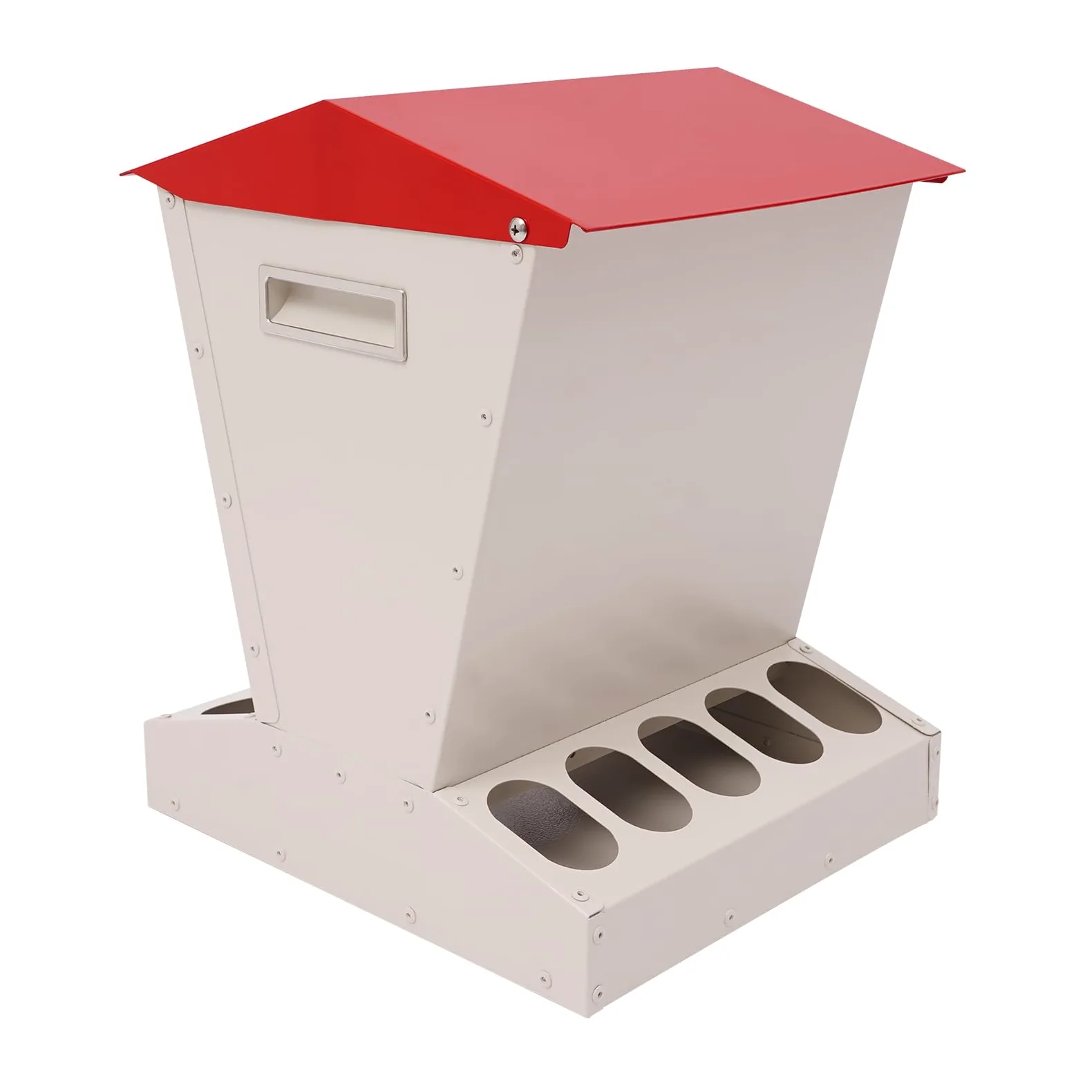 Comedero automático grande para pollos, 11 kg, de metal, con 10 conexiones de alimentación, comedero automático para aves de corral, pollos, patos, pavos, gansos