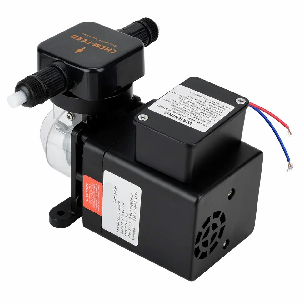 Chrees Bomba Dosificadora para Piscina Bomba Dosificadora de Químicos Automática para Piscina 220V 516GDP 125PSI Regulación de 4-100% con Cabezal Fronta