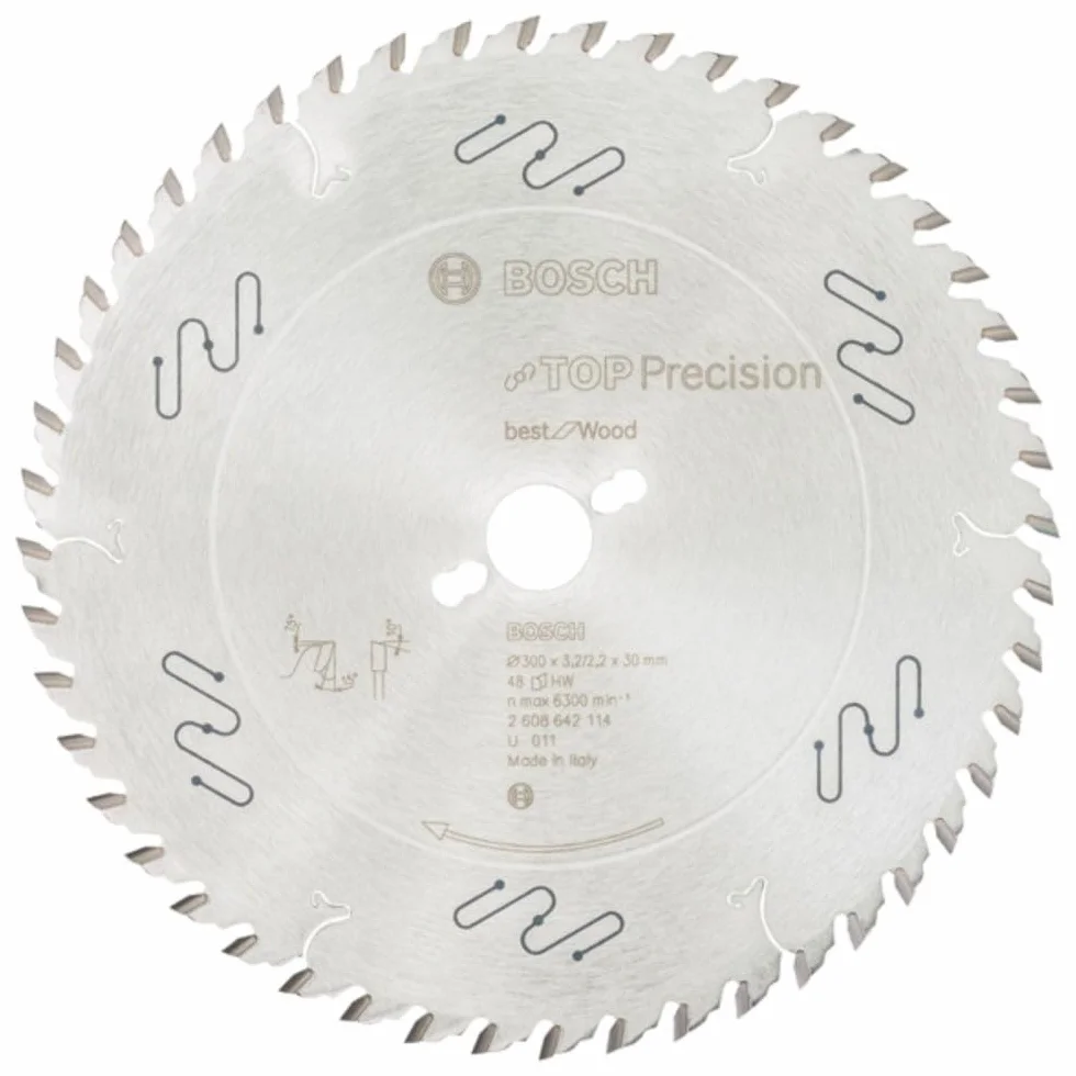Bosch Hoja de sierra circular Top Precision Best for Wood 300 x 30 x 3,2 mm 48 dientes