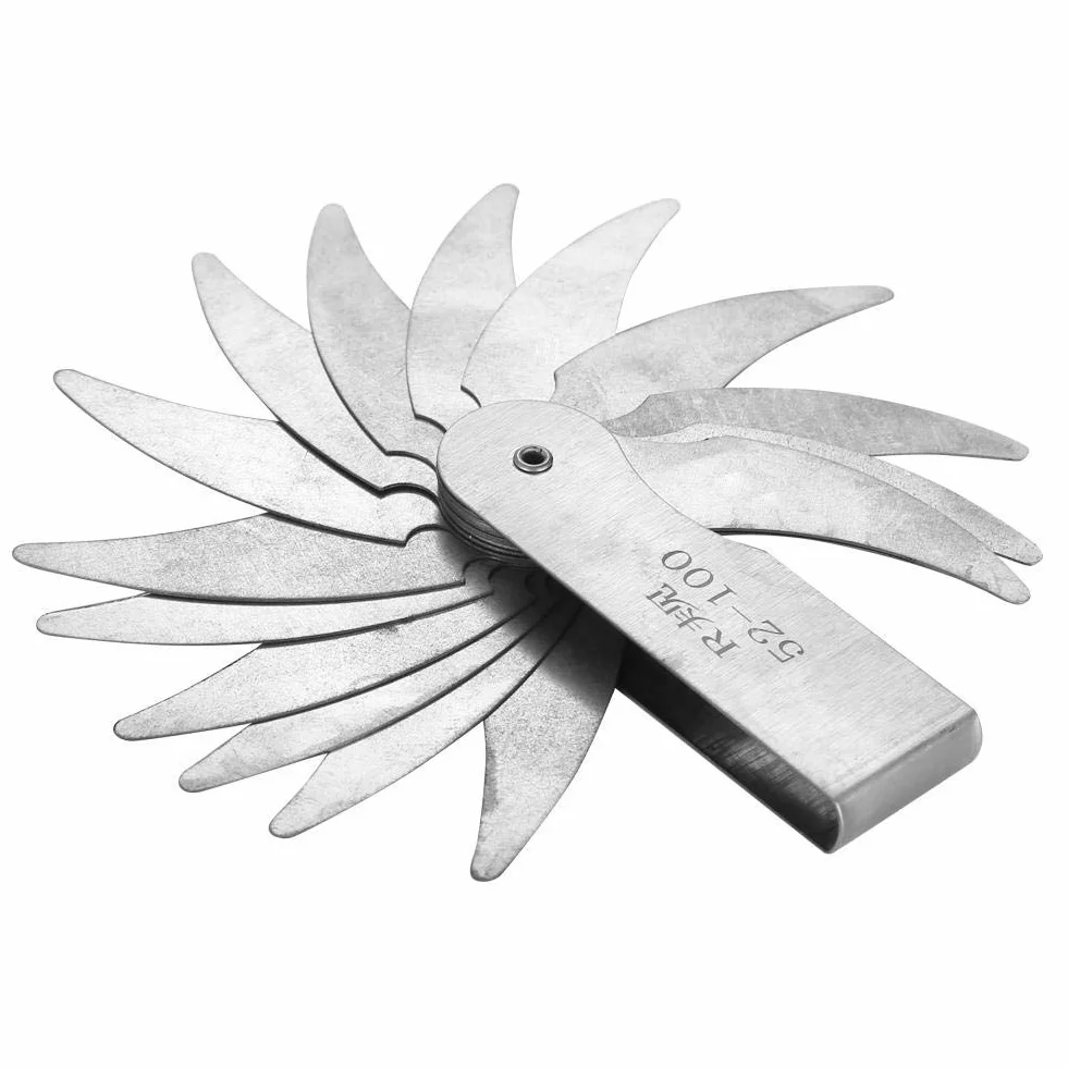 Calibre de radio de acero inoxidable R0.3-1.5 R1-6.5 R7-14.5 R15-25 R25-50 R52-100 mm
