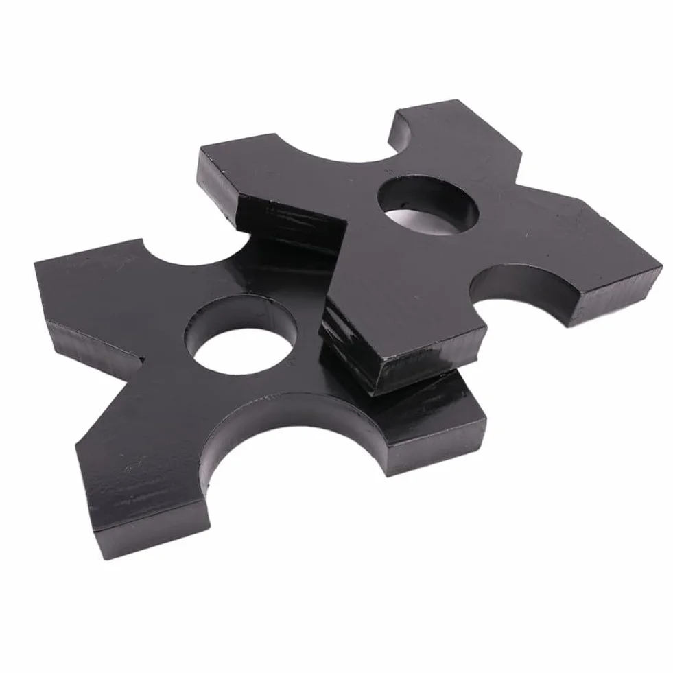 Placas de prensa hidráulica, diseño de flor de ciruelo, agujeros redondos, base de soporte de maquinaria de taller, resistente, negro, 18 x 18 x 2,5 cm, 2 piezas
