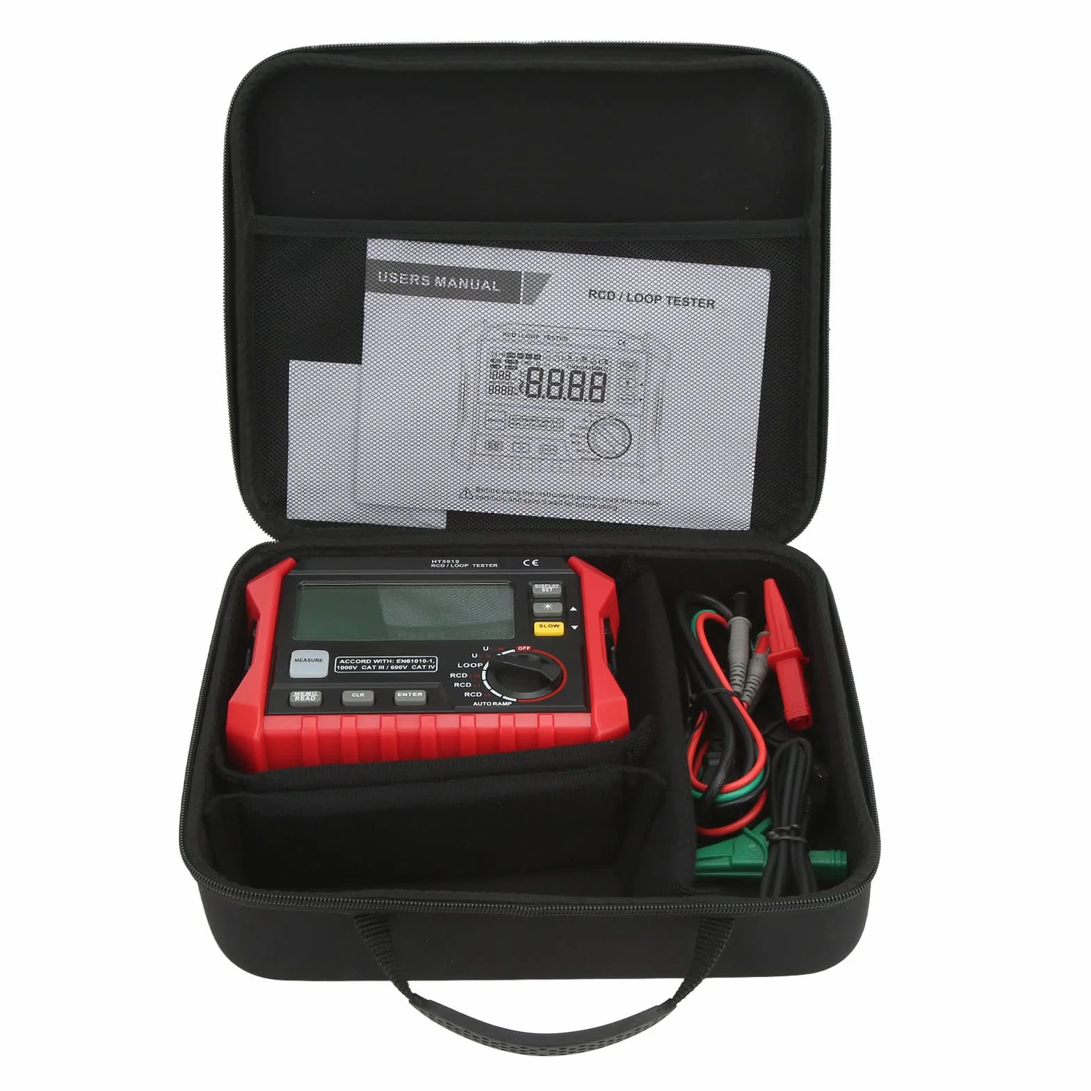 Instrumento de Prueba de Resistencia de Bucle, Probador de Resistencia de Aislamiento Digital Prueba de Bucle RCD Rango Automático Completo Multifuncional, Medidores de