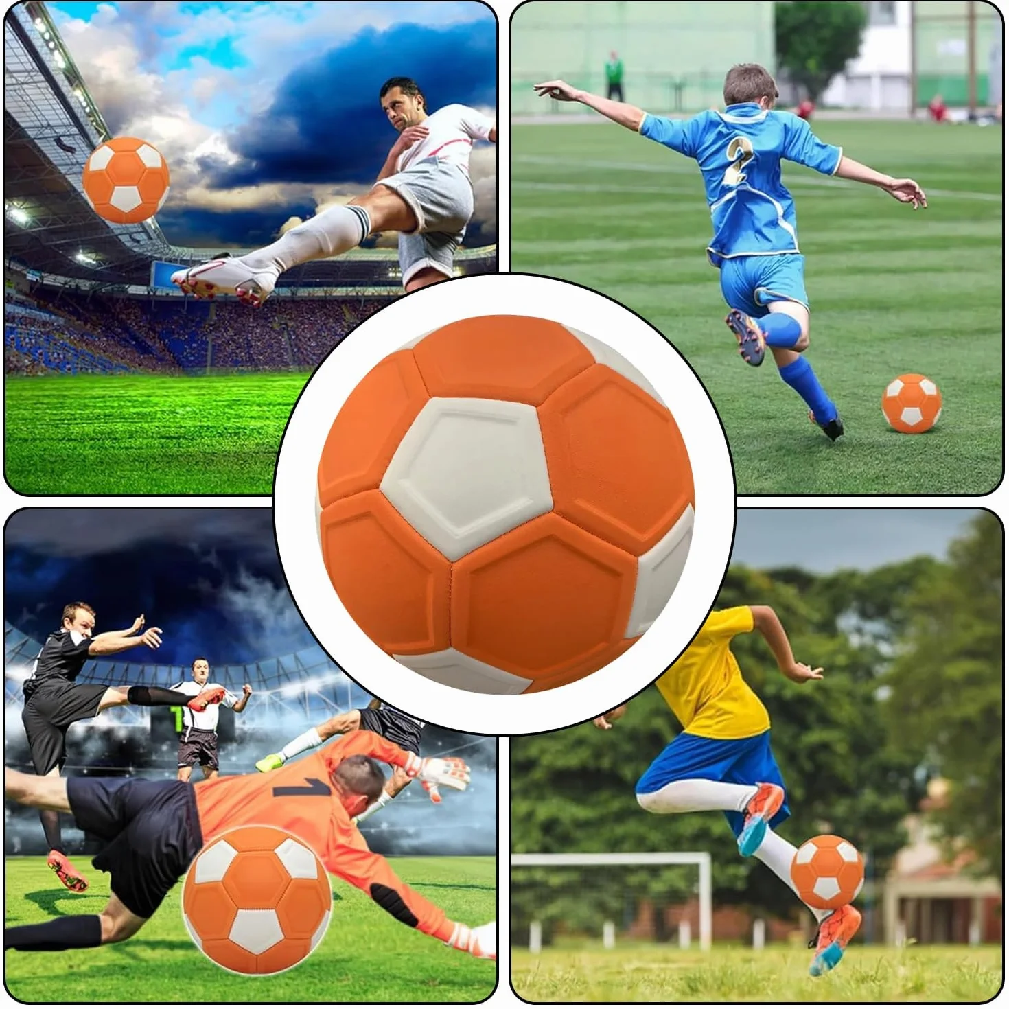 Balón Fútbol Curvas Efectos Goma EVA 22 cm Regalo Niños Juegos Exterior Interior