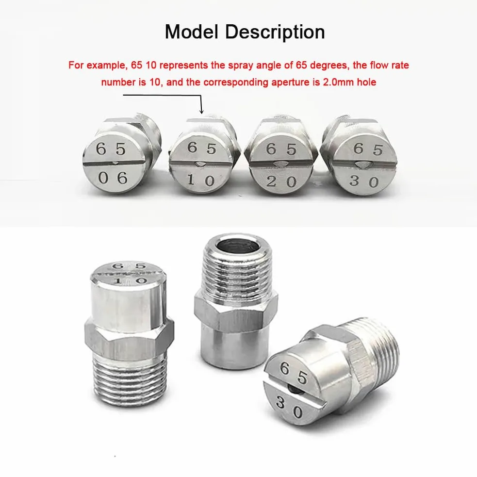 Boquilla for hidrolavadora, boquilla de acero inoxidable 65 grados, puntas 1/8, 1/4, 3/8 y 1/2 pulgadas, paquete 5 o 10(No.15: 1/2 (2.4 Mm Aperture),5pcs)