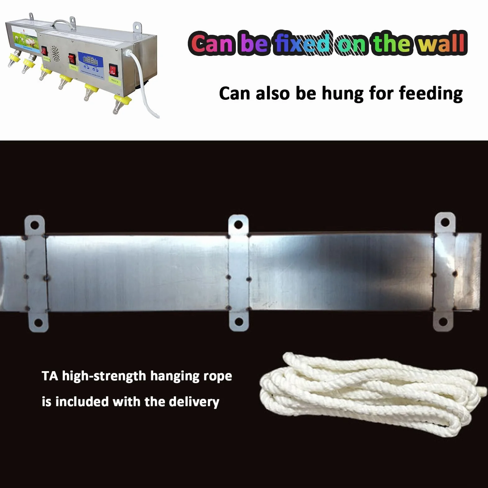Comedero automático para corderos, cubo multifuncional de pared con 6 tetinas para leche de ganado, ideal para la lactancia de corderos.