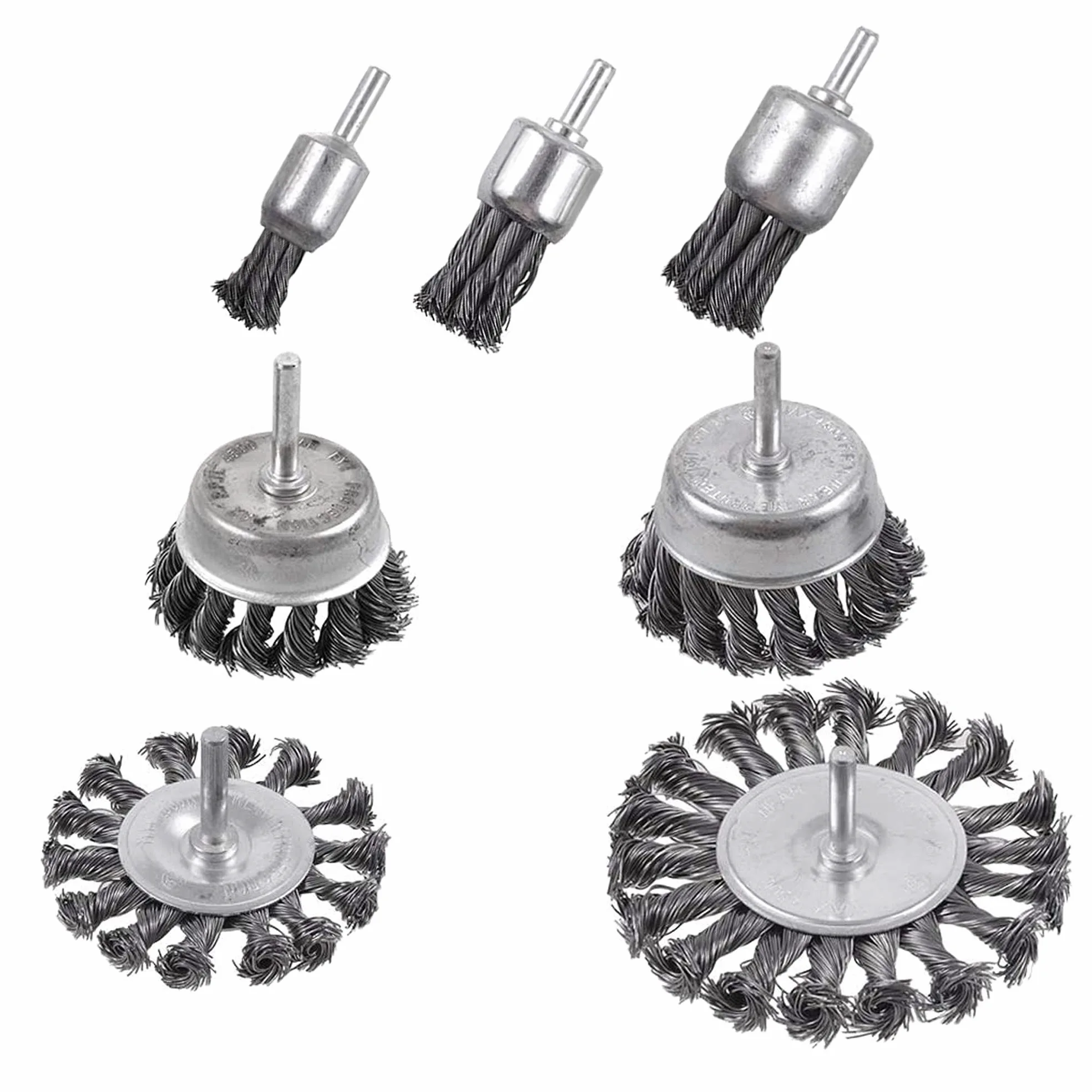 Rocaris - Juego de 7 cepillos para rueda de alambre para taladrar con vástago de 1/4 pulgadas para eliminar el óxido, corrosión y frotar superficies