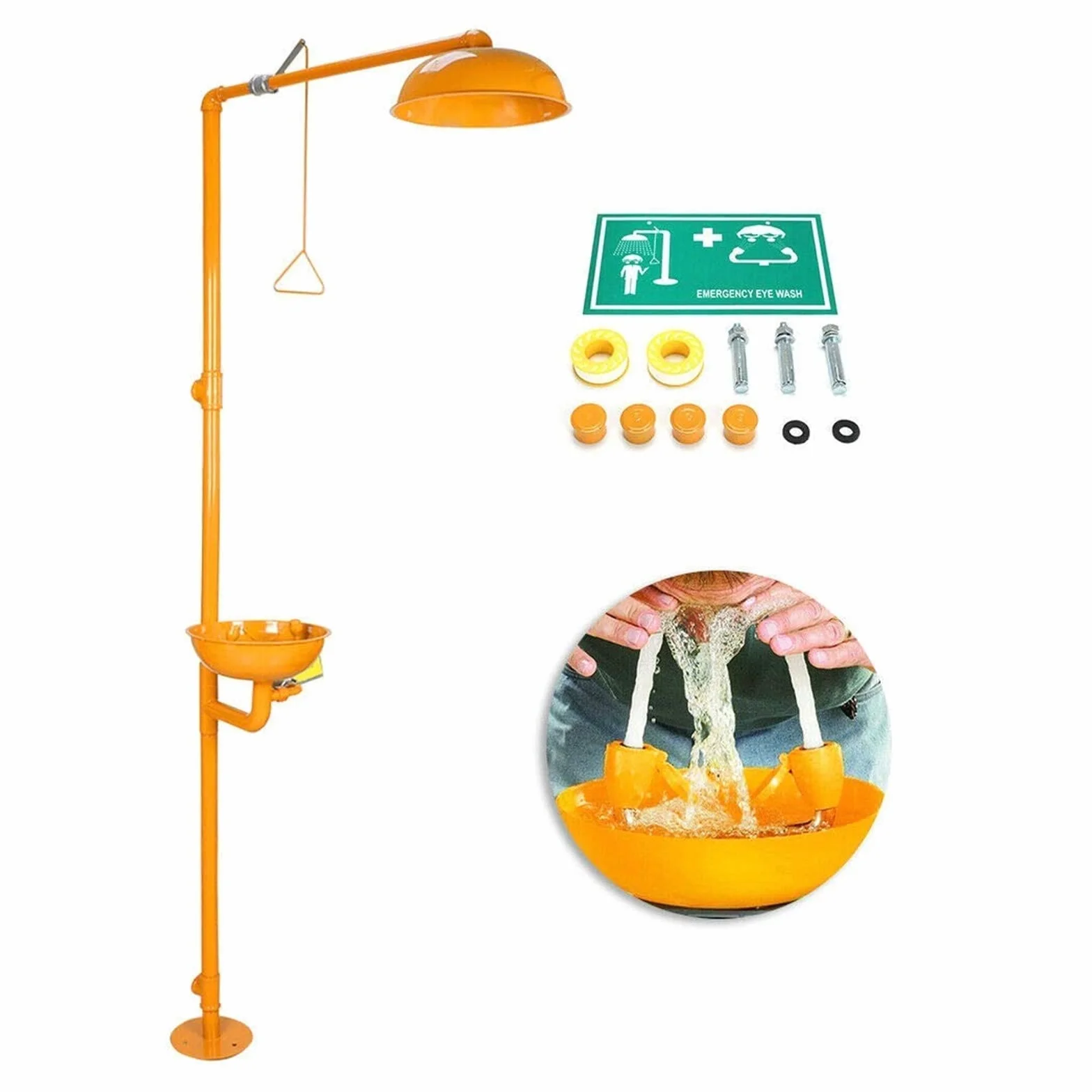 Estación de lavado de ojos, herramienta de primeros auxilios de acero inoxidable, unidad de lavado de ojos for exteriores, grifo de lavado de ojos de emergencia for laboratorio de Hospital 23.3.31s