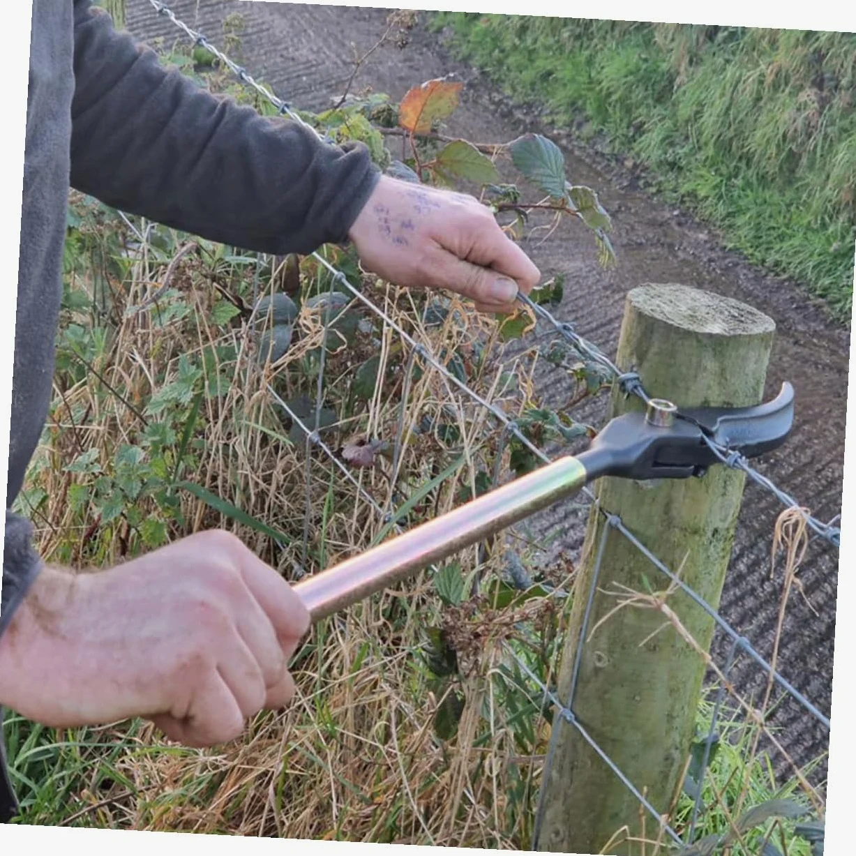 DOITOOL Herramienta Tensor Alambre para Vallas con Mango Estirador Cable para Cercas de Jardín Tensores Multiuso para Colocar y Reparar Verjas Herramienta Portátil Fácil de Usar