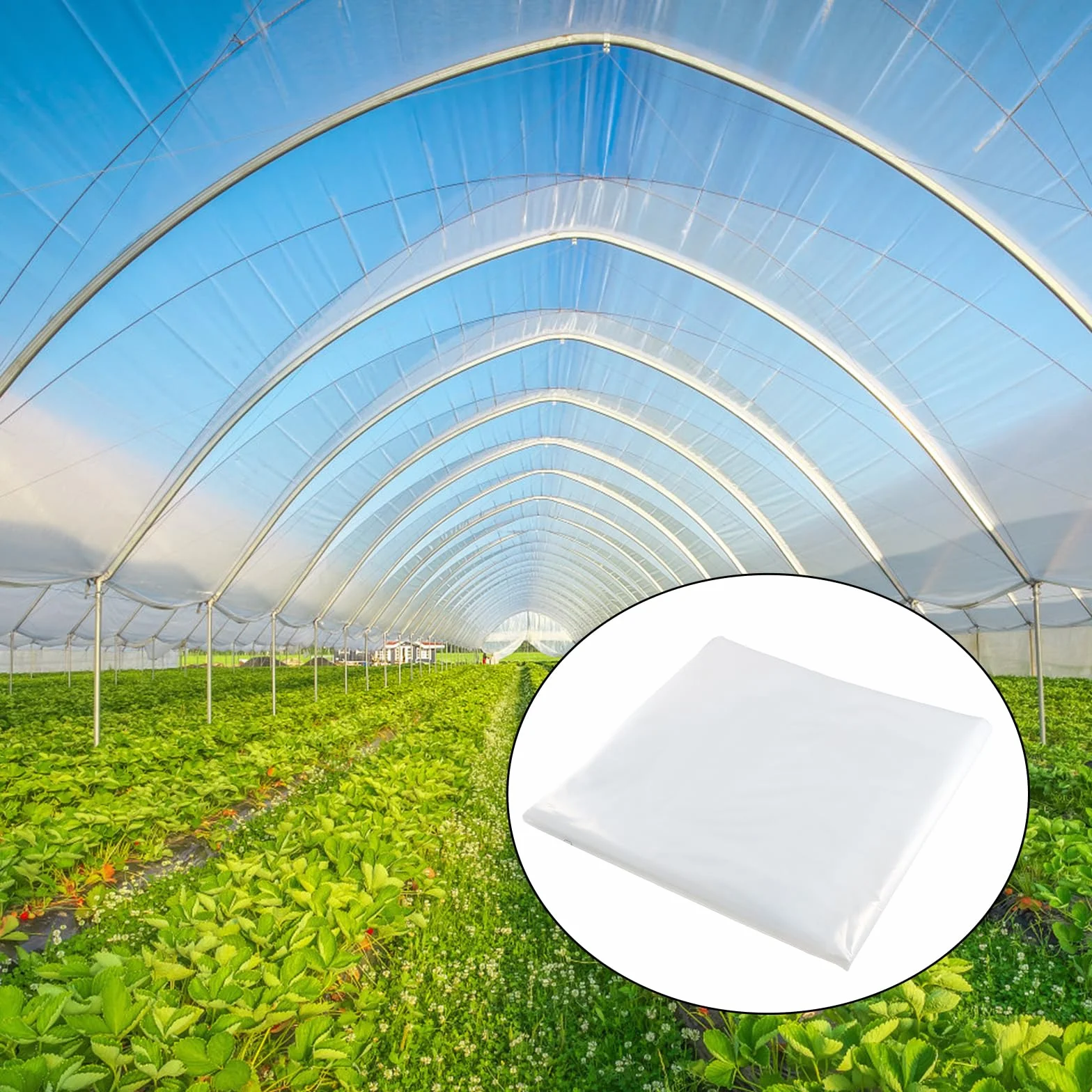 Película de Polietileno Extra Gruesa Transparente 2 x 4m 780g, Impermeable, Resistente al Desgarro para Jardinería y Protección