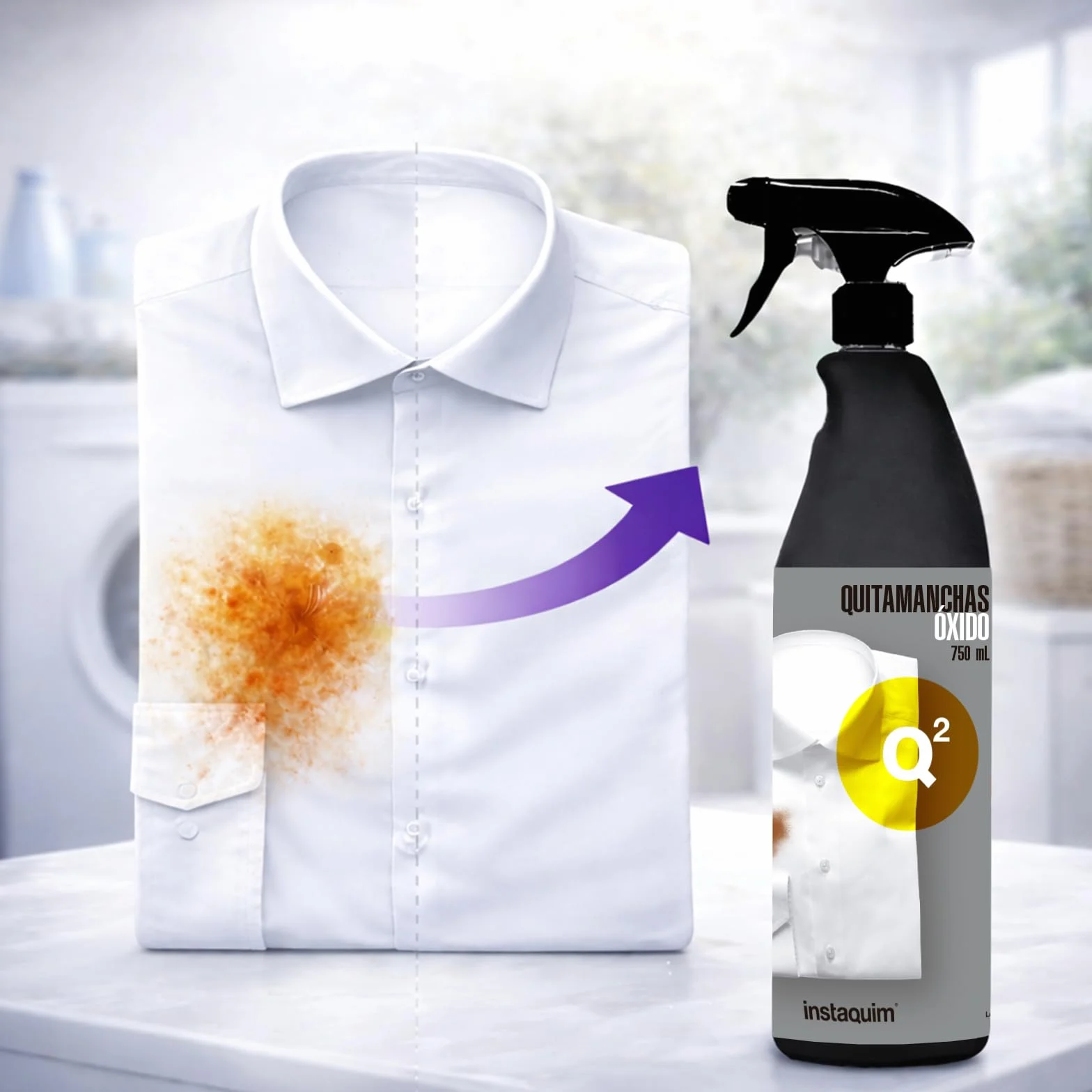 Quitamanchas Óxido Q2 Ropa Blanca y Color Spray Prelavado